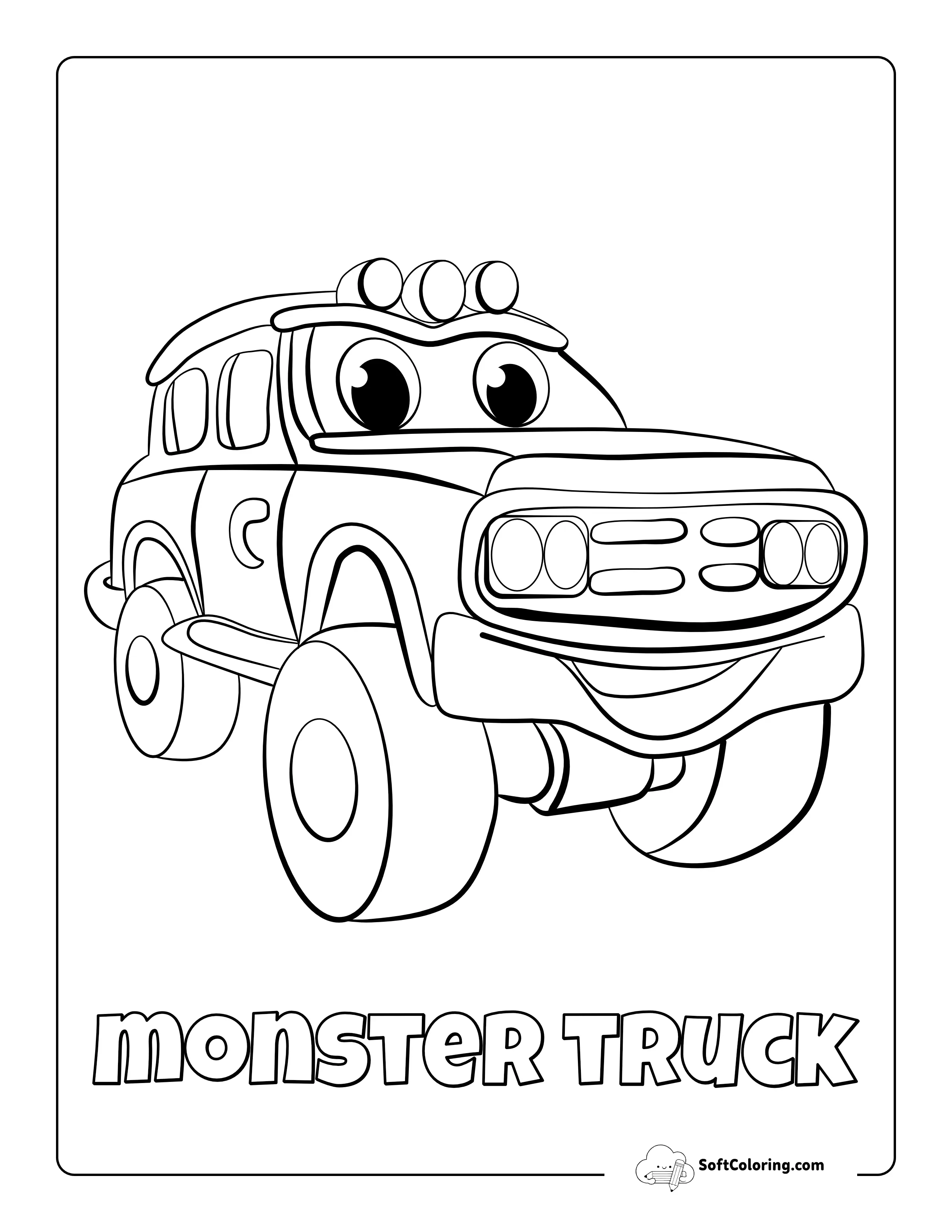 Monster Truck Car Coloring Page
