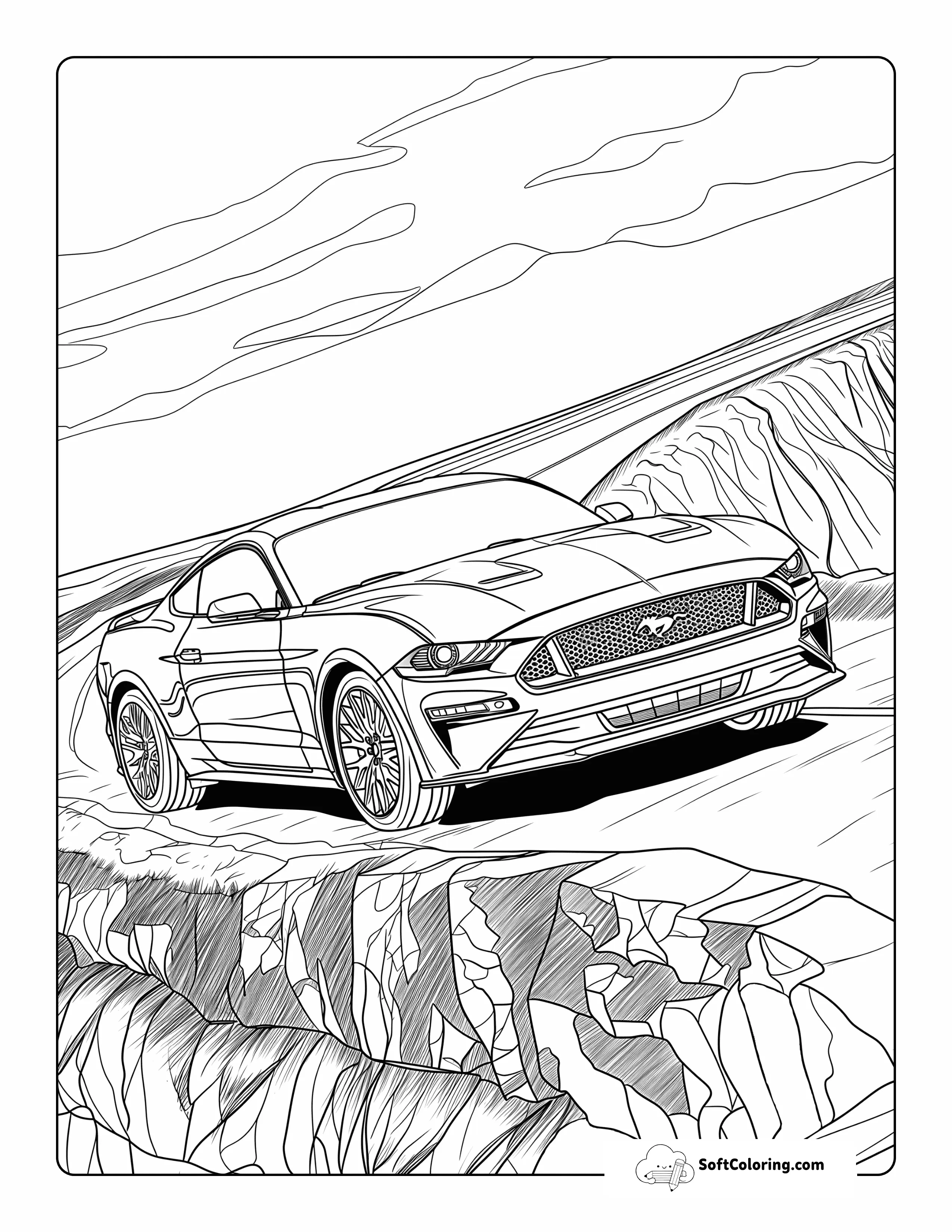Roadtrip Detailed Car Coloring Page For Adults