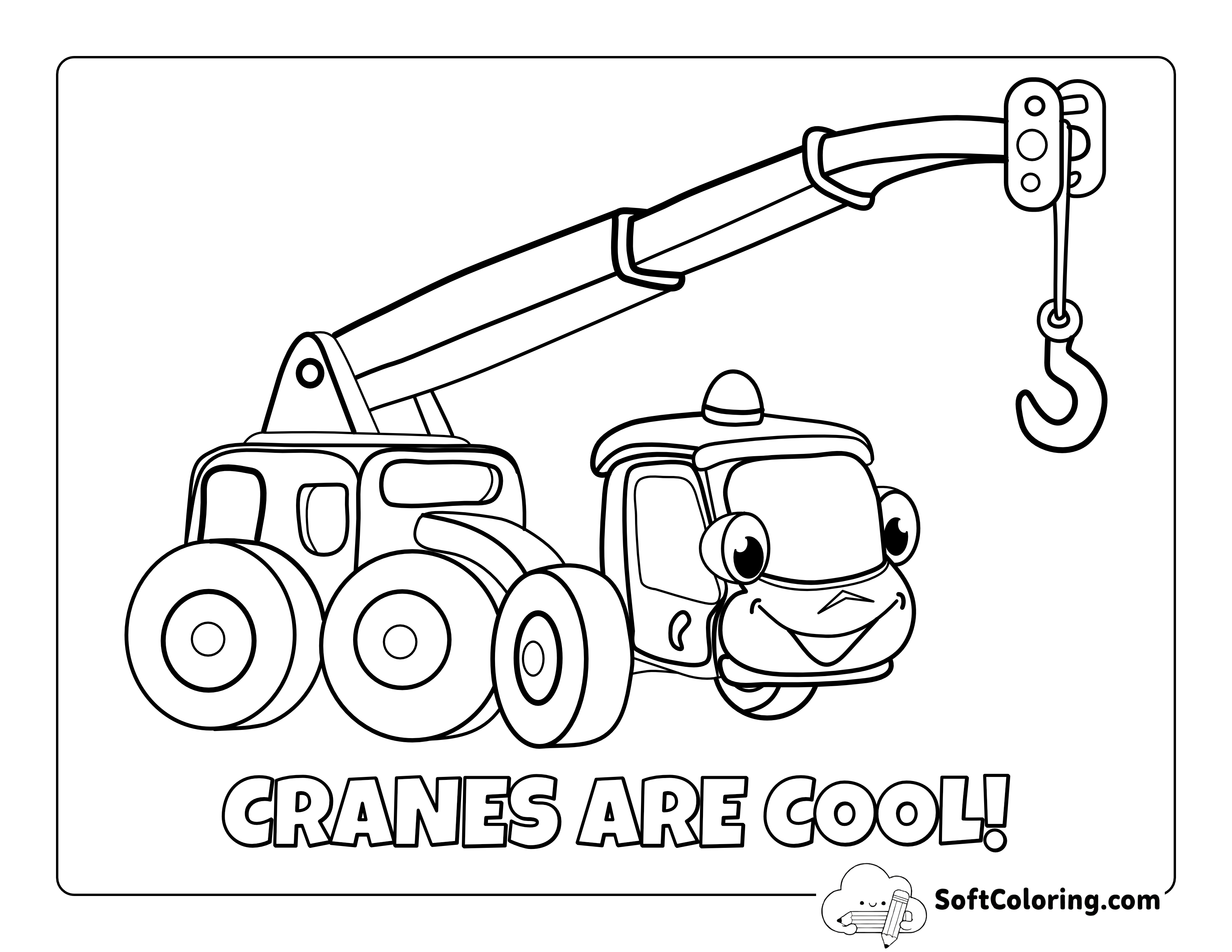 Easy Construction Truck Coloring Sheet for Kids