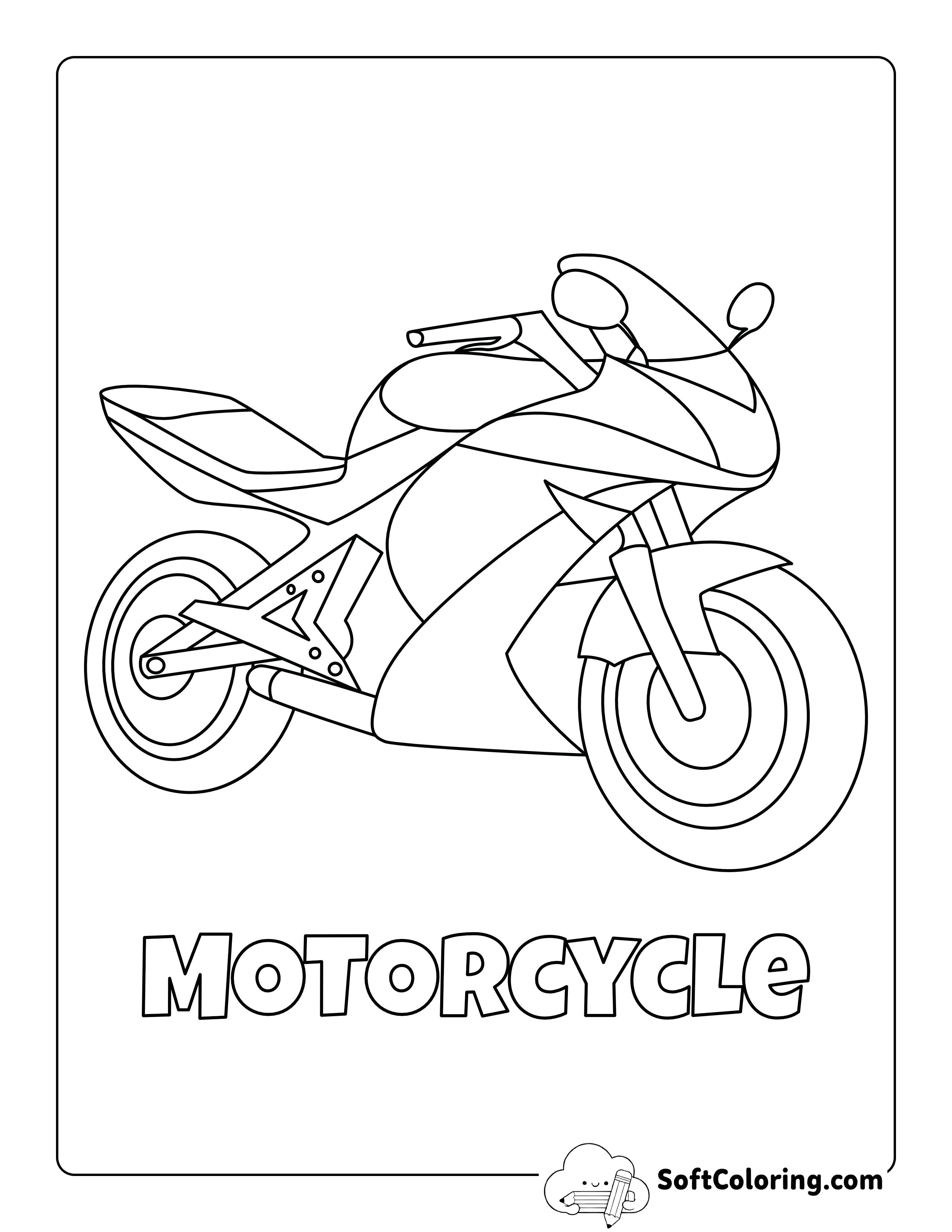 Motorcycle Picture to Color