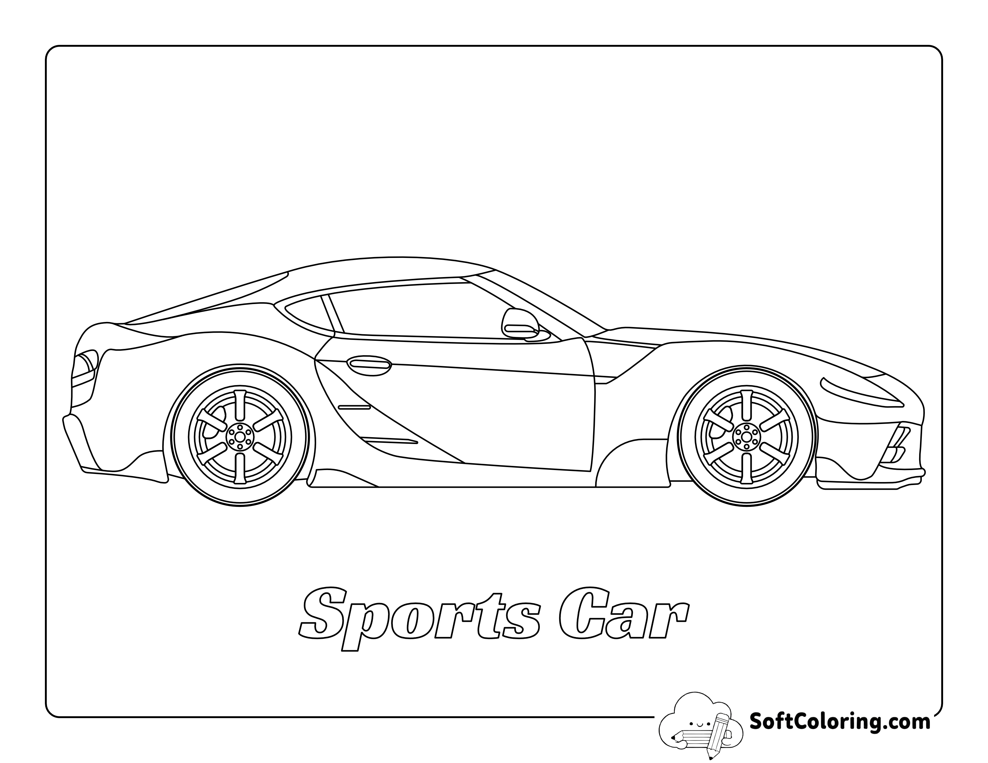 Easy Sports Car Coloring Page