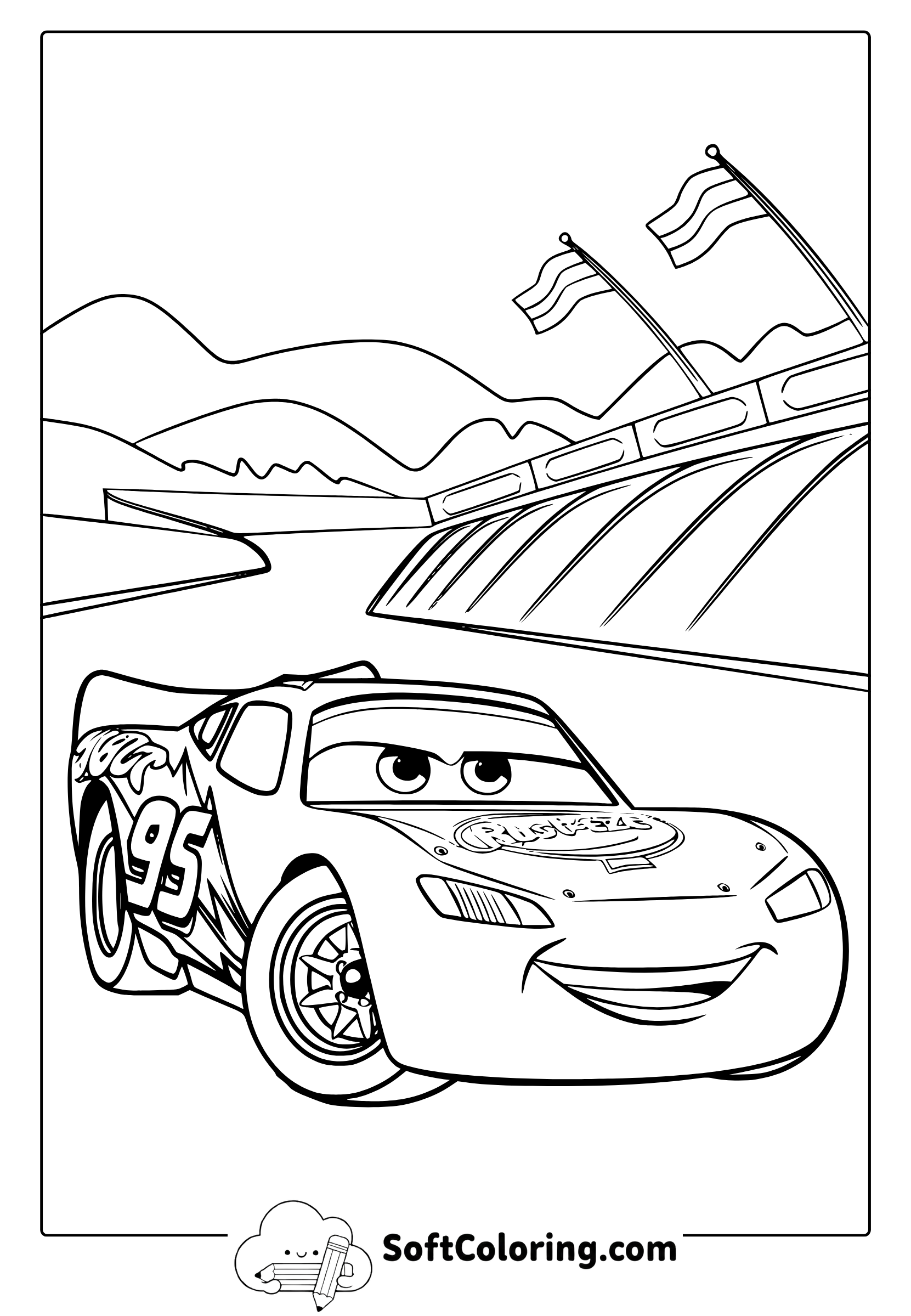 Cars Lightning McQueen Coloring Page