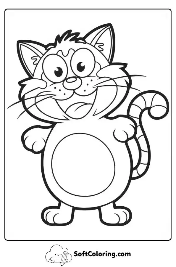 Cartoon Cat Coloring Page