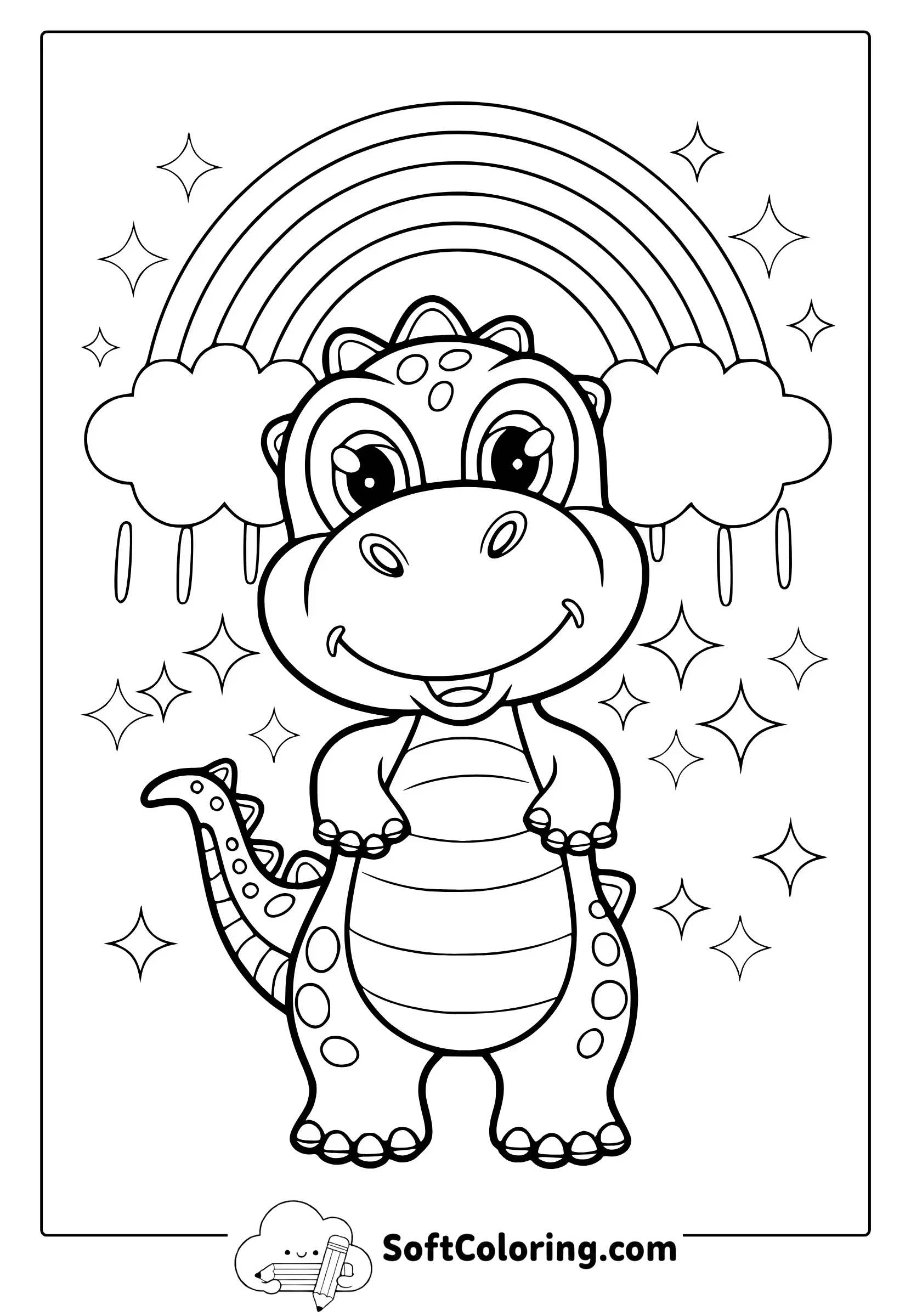 cartoon dinosaur coloring page