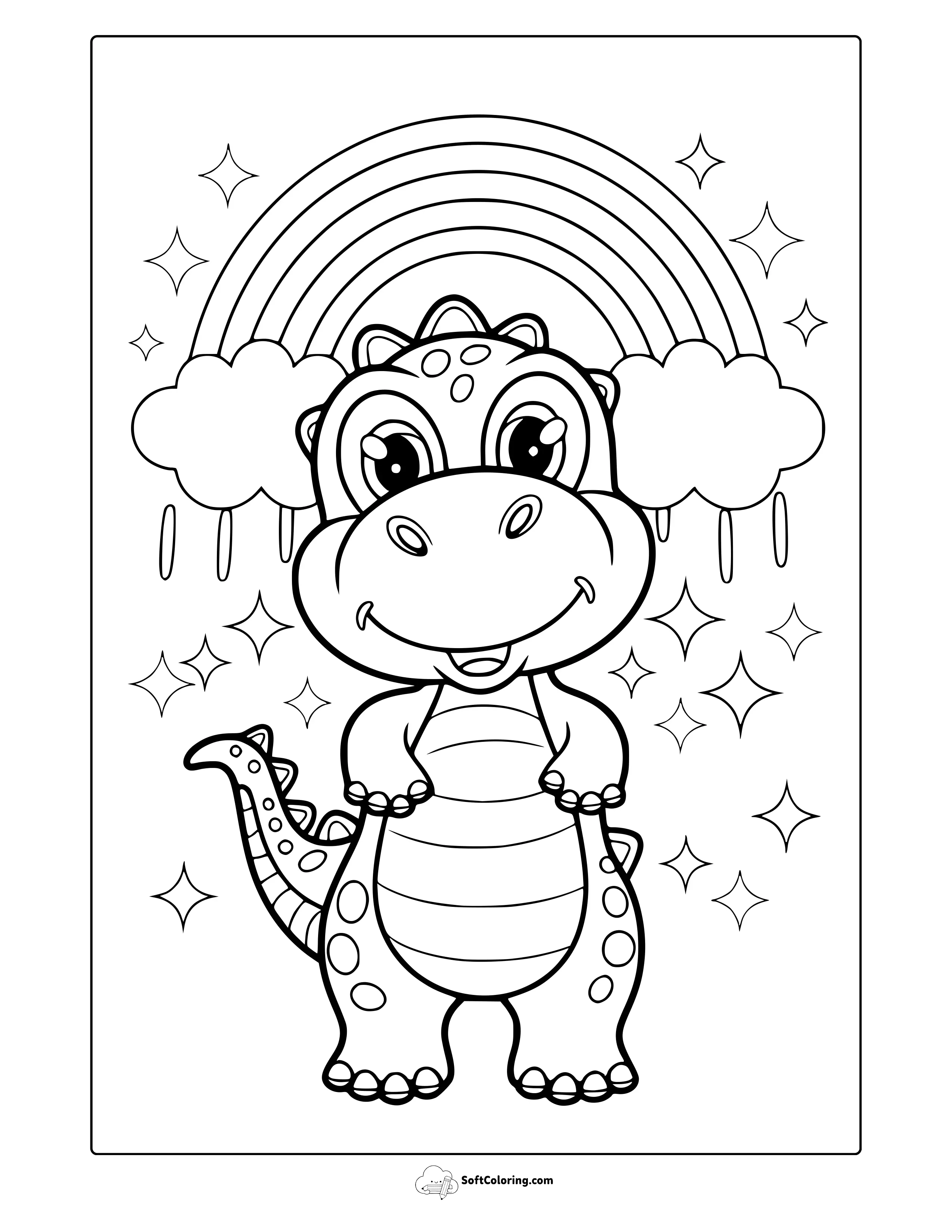Cartoon Dinosaur Coloring Page