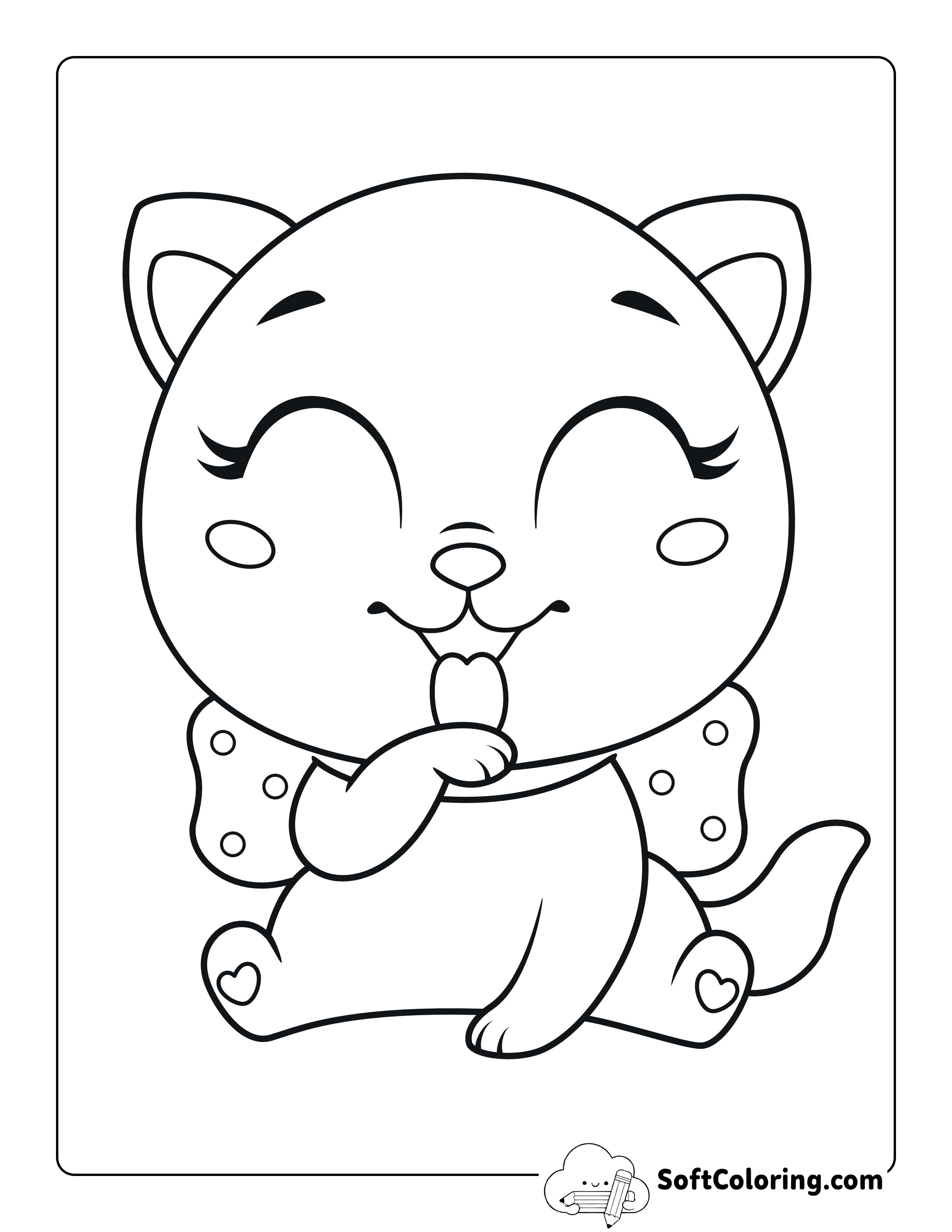 Cute Cat Coloring Page Printable