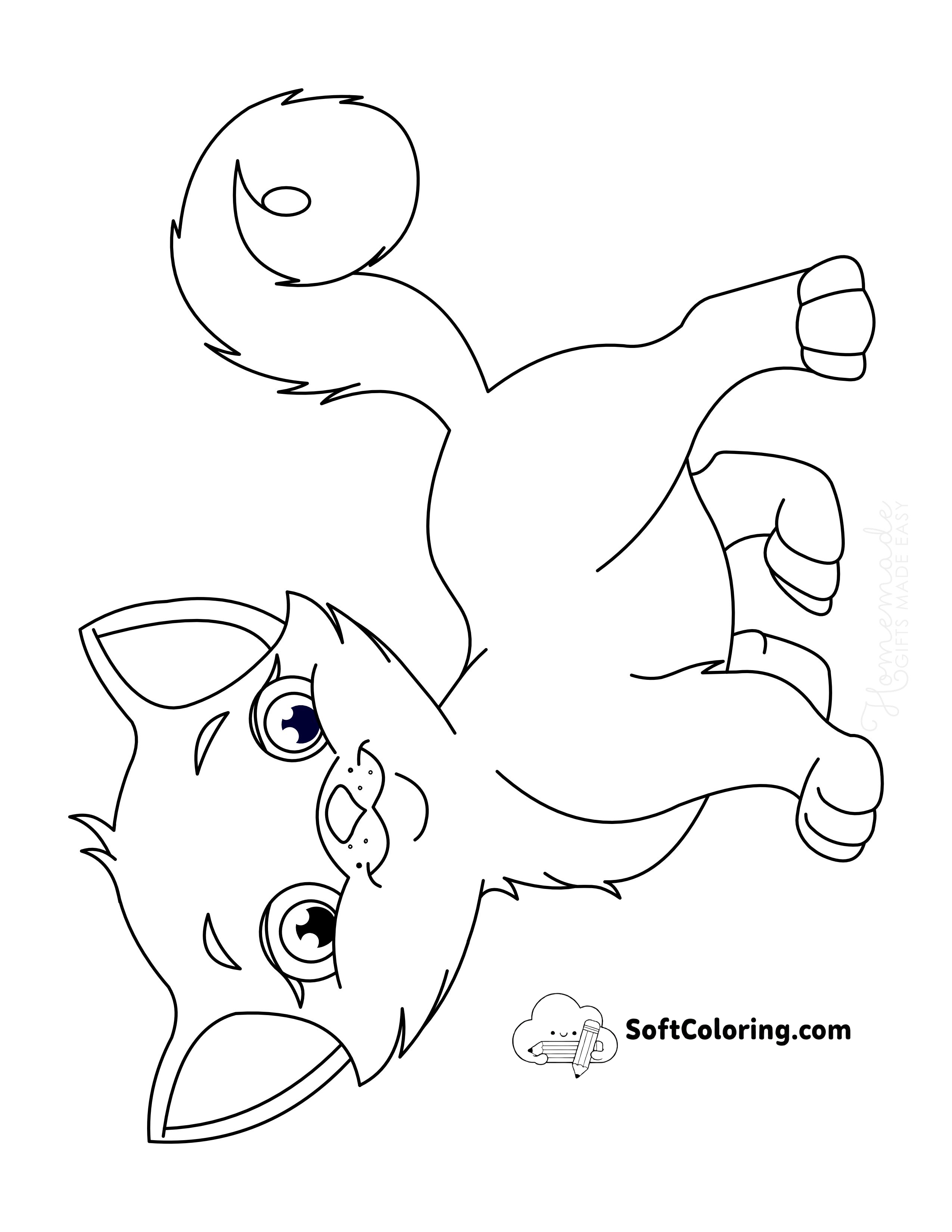 Fluffy Kitten Coloring Page