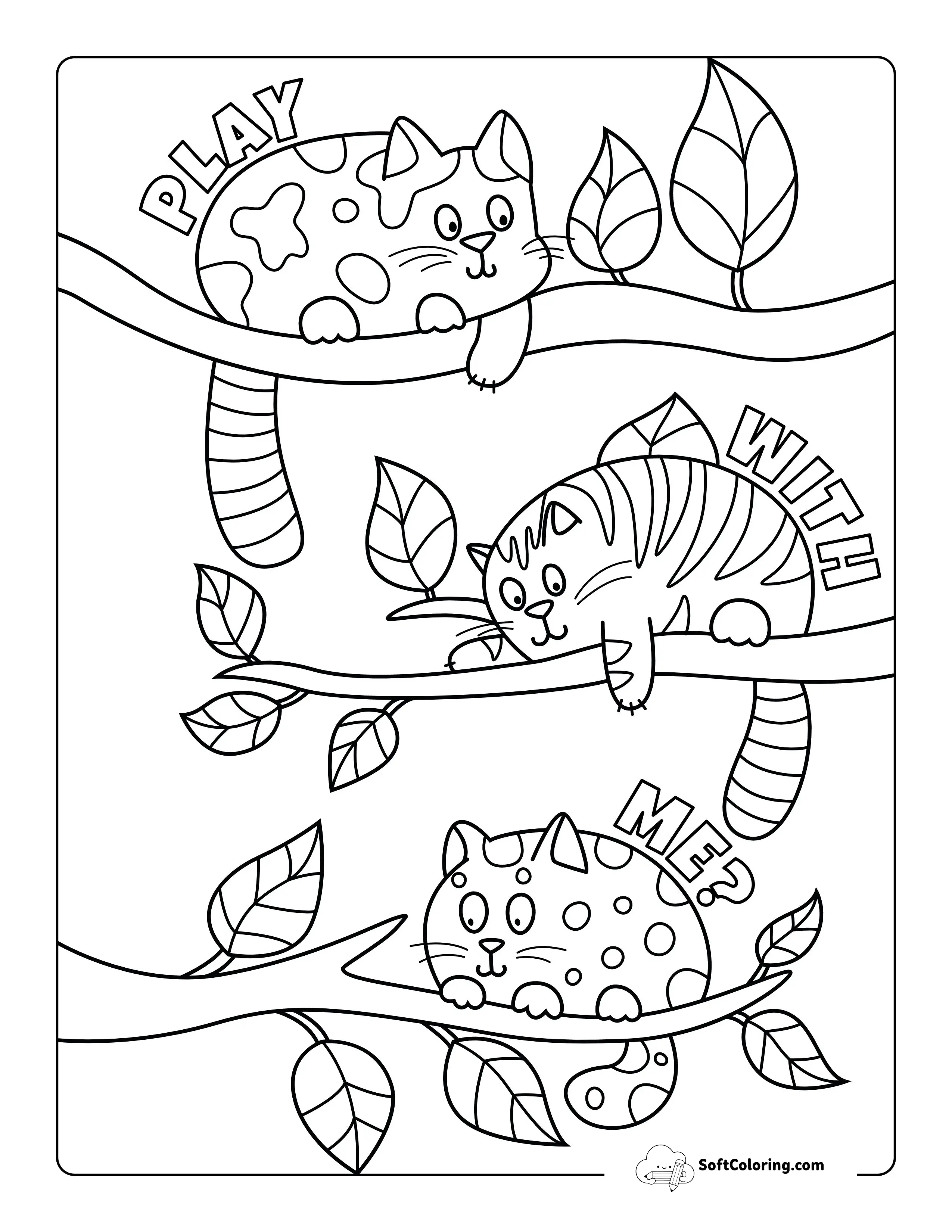 Funny Cat Doodle To Color