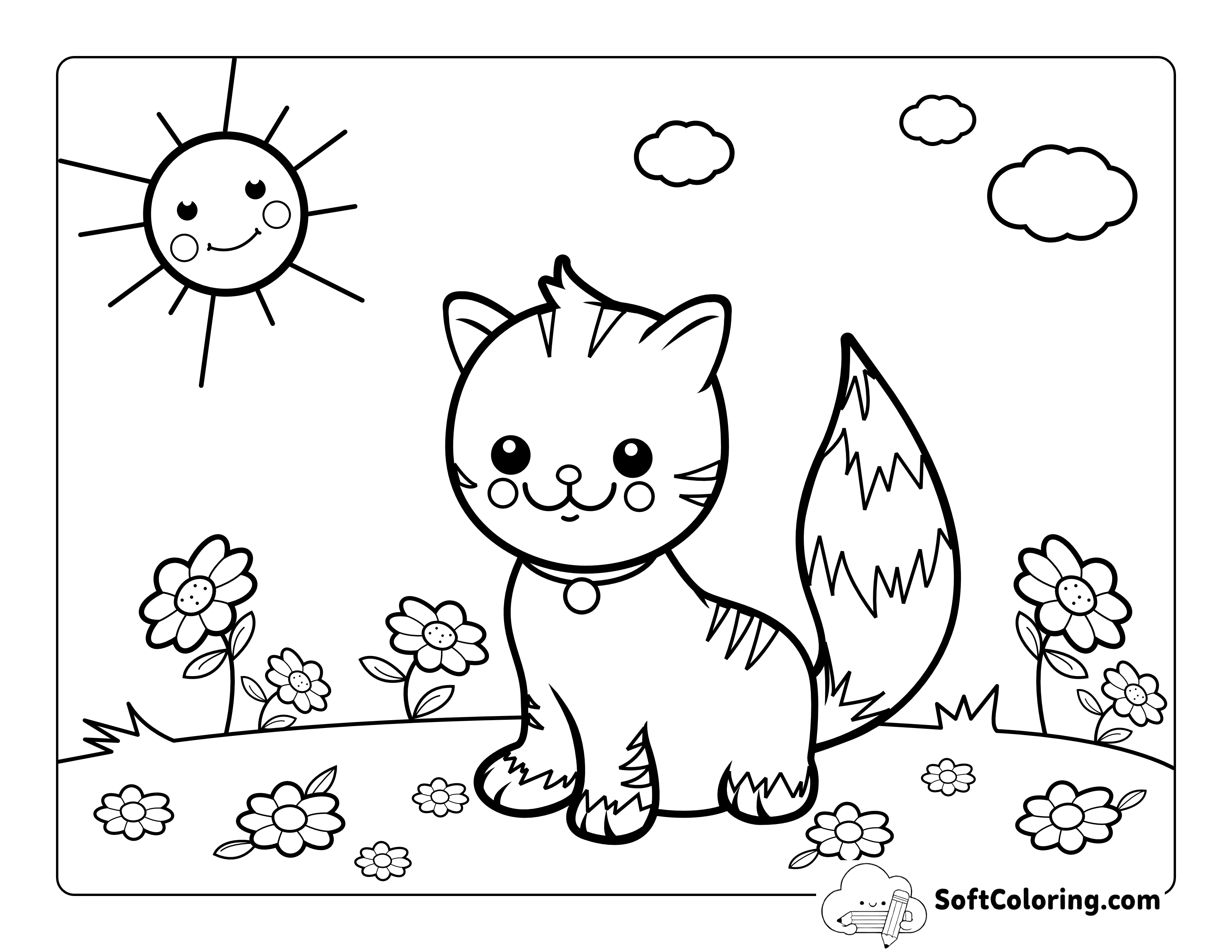 Sunny Garden Picture to Color