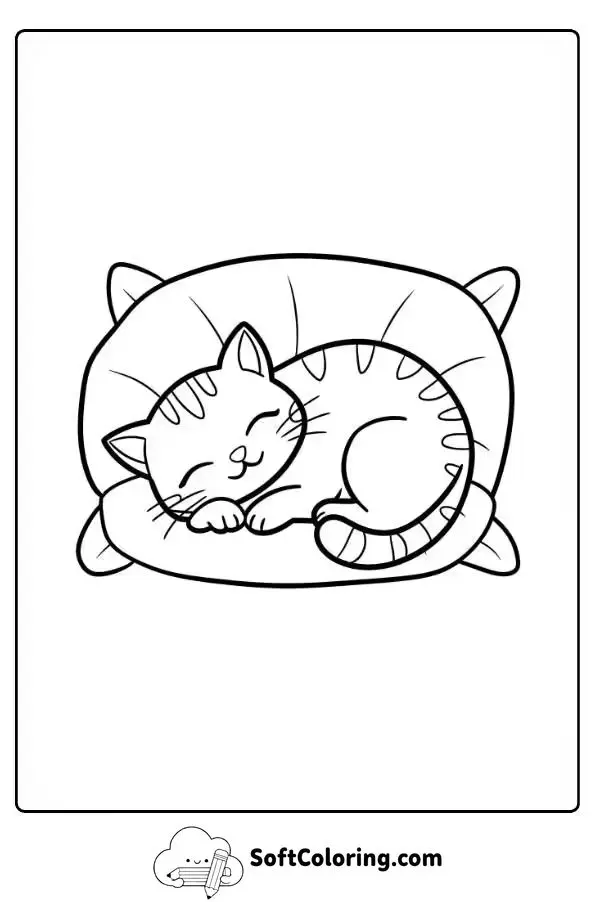 Cat Nap Coloring Page