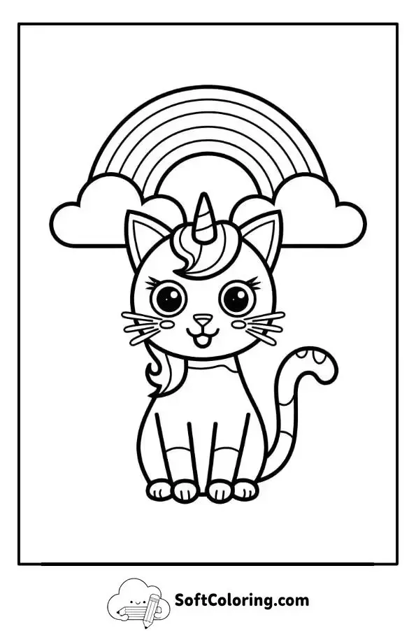 Unicorn Cat Coloring Page