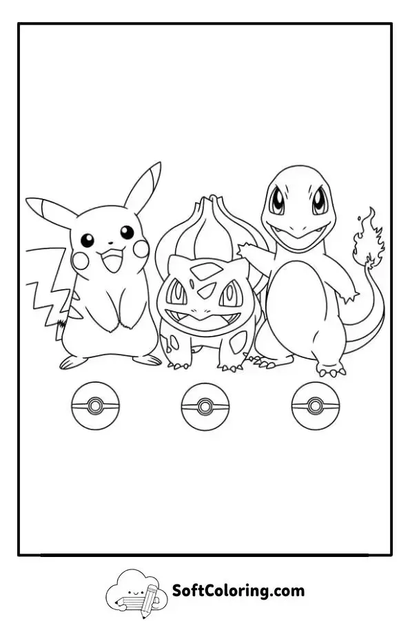Pokemon Characters Coloring Page