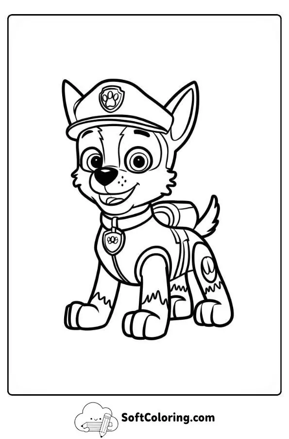 Chase Paw Patrol Coloring Page