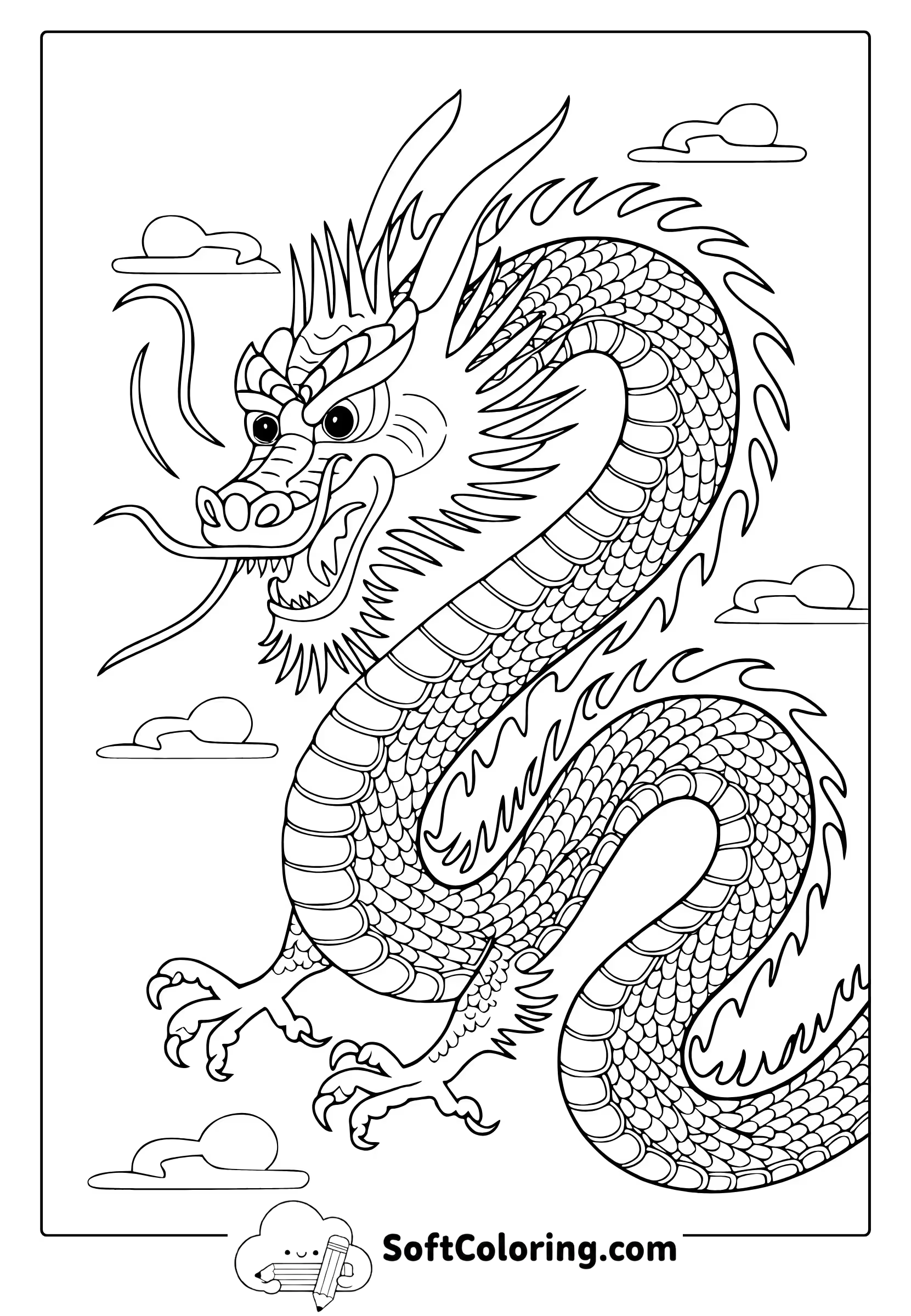 Chinese Year of the Dragon Coloring Page