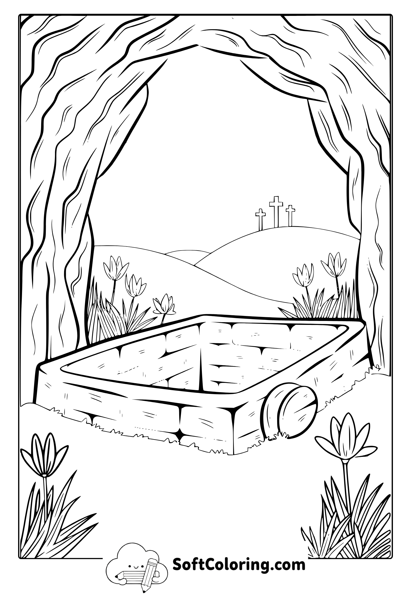 Christian Easter Sunday Coloring Page