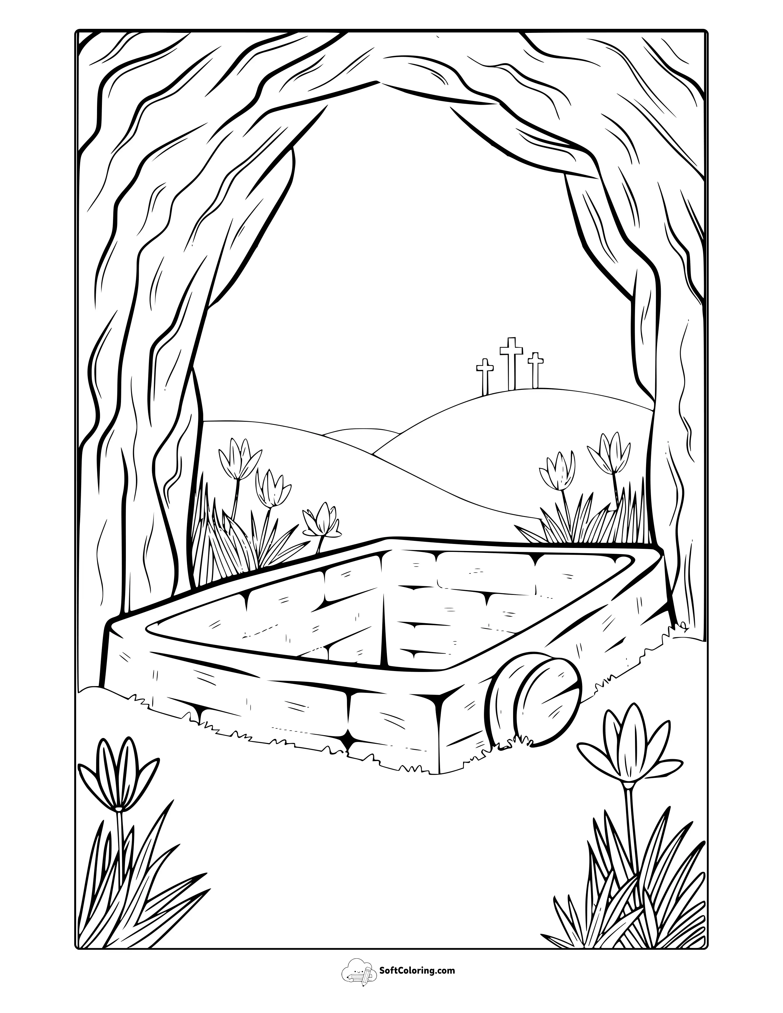 Christian Easter Sunday Coloring Page