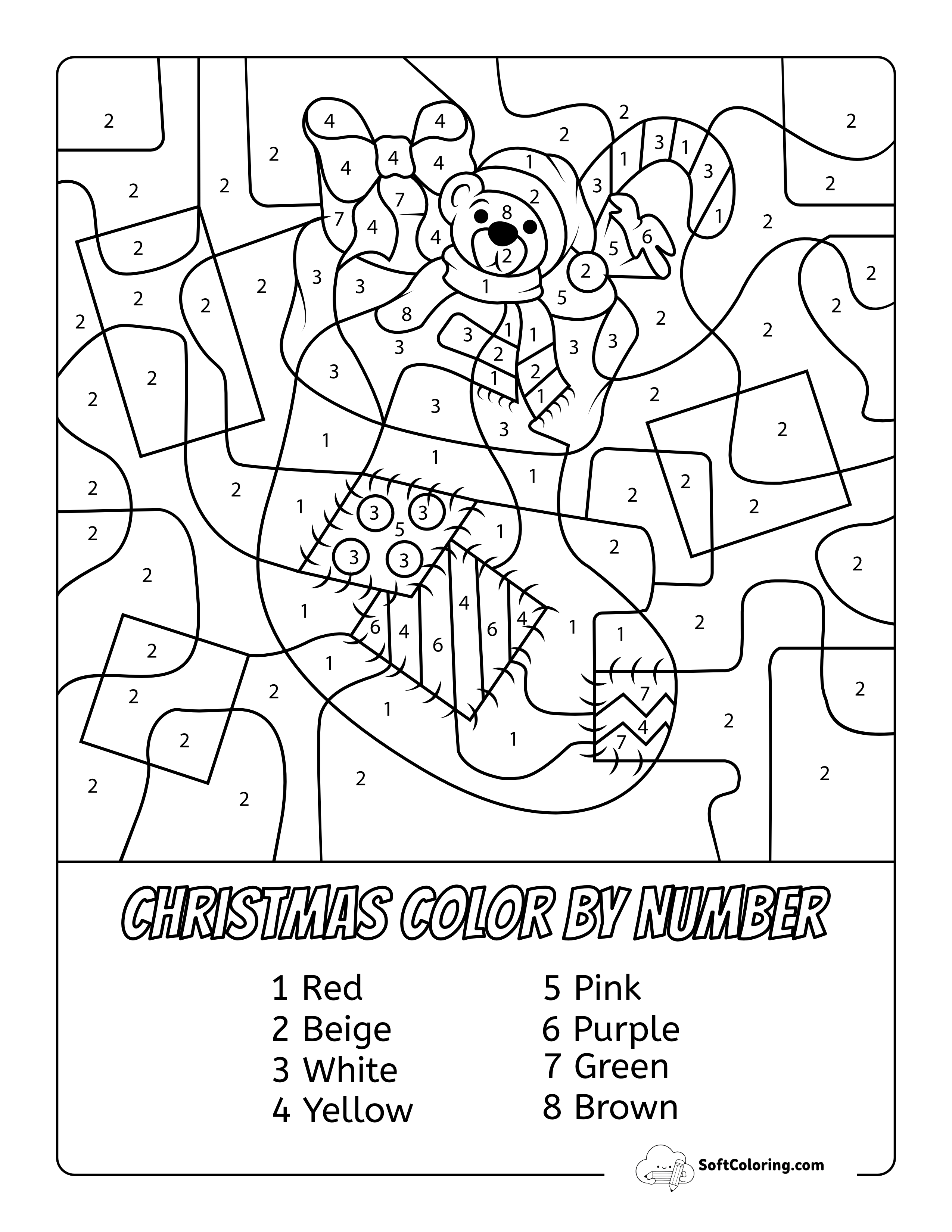 Christmas Stocking Color By Number