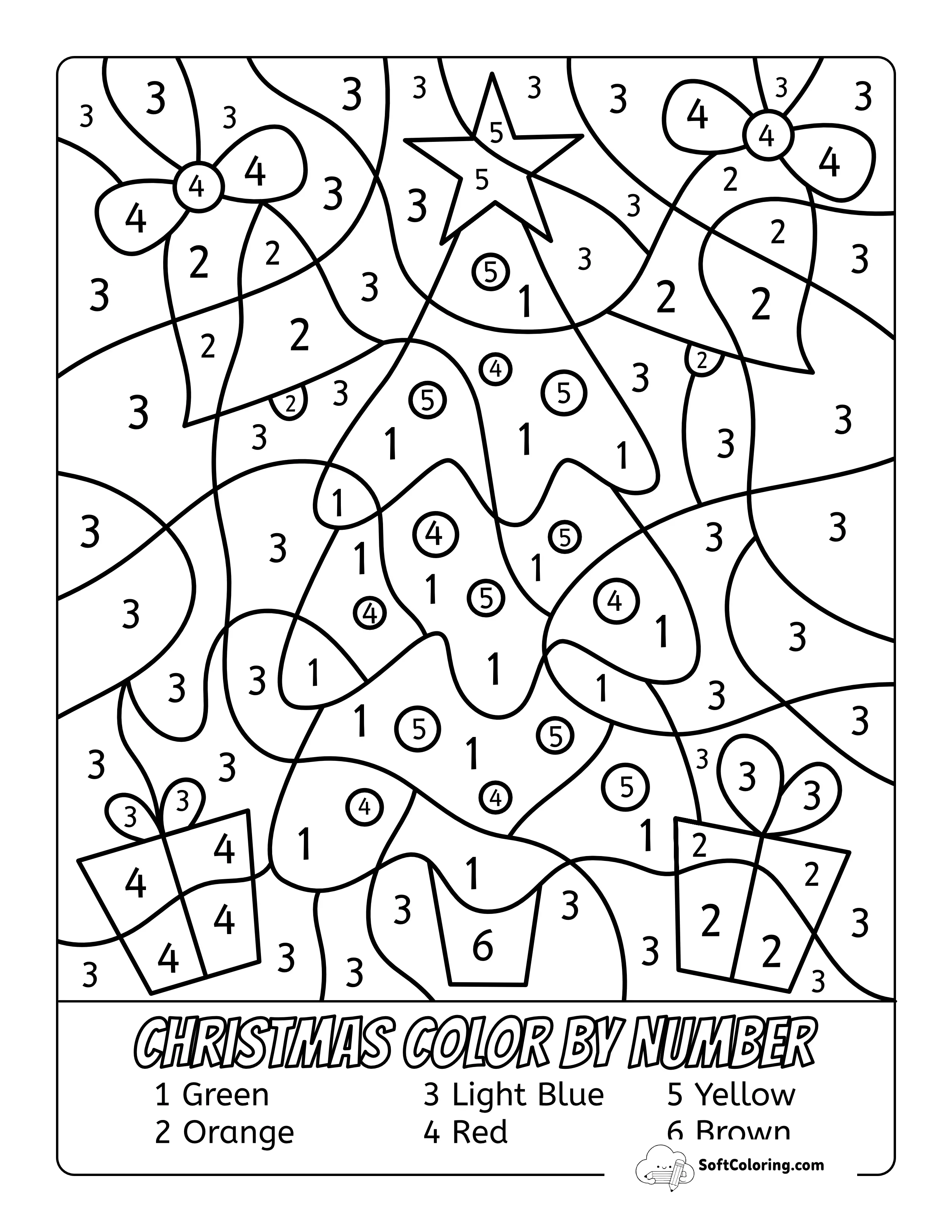 Christmas Tree Color By Number Printable