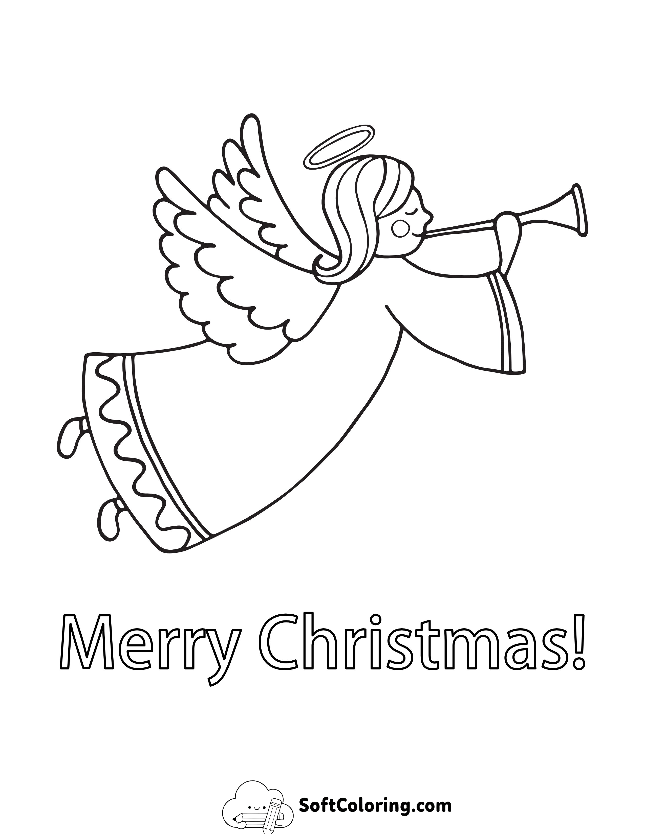 Christmas Angel Coloring Page