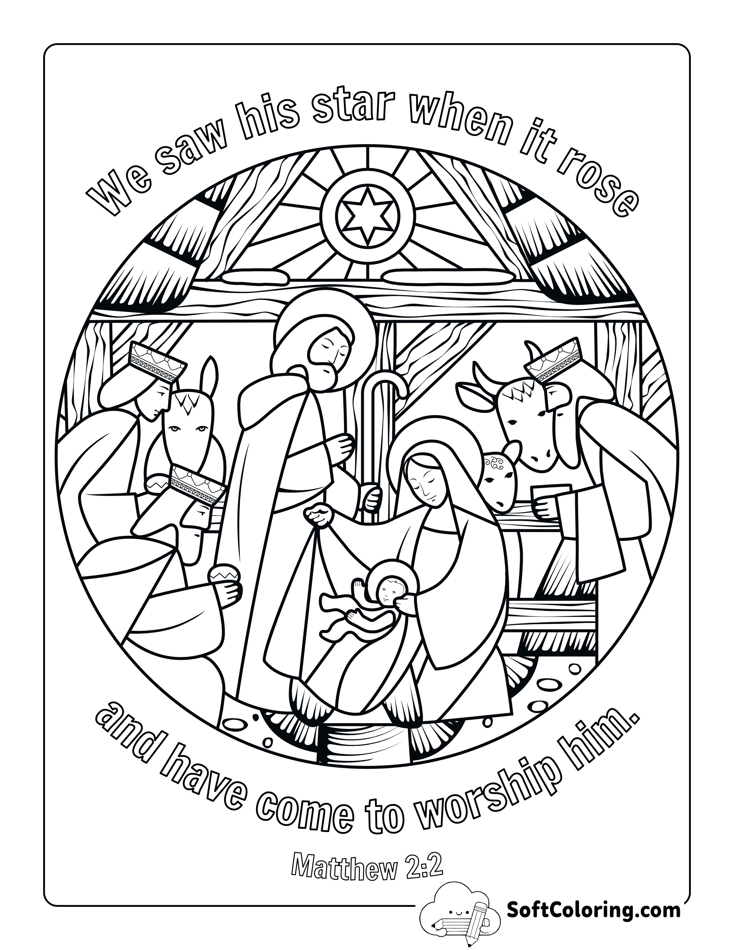 Christmas Nativity Picture to Color