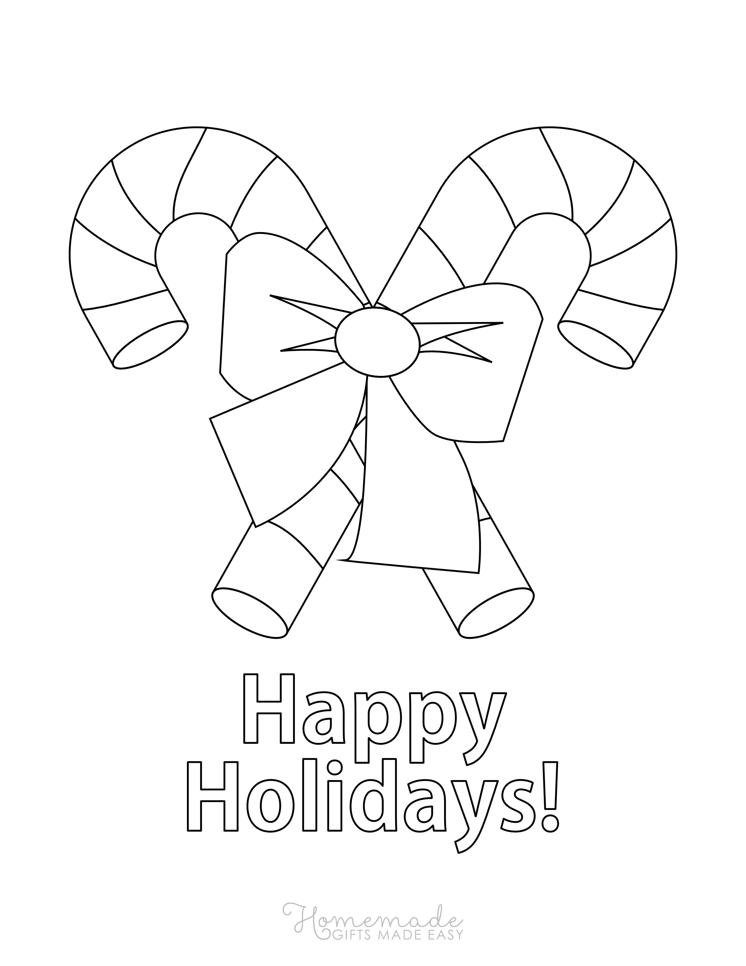 "Happy Holidays" Candy Cane Picture