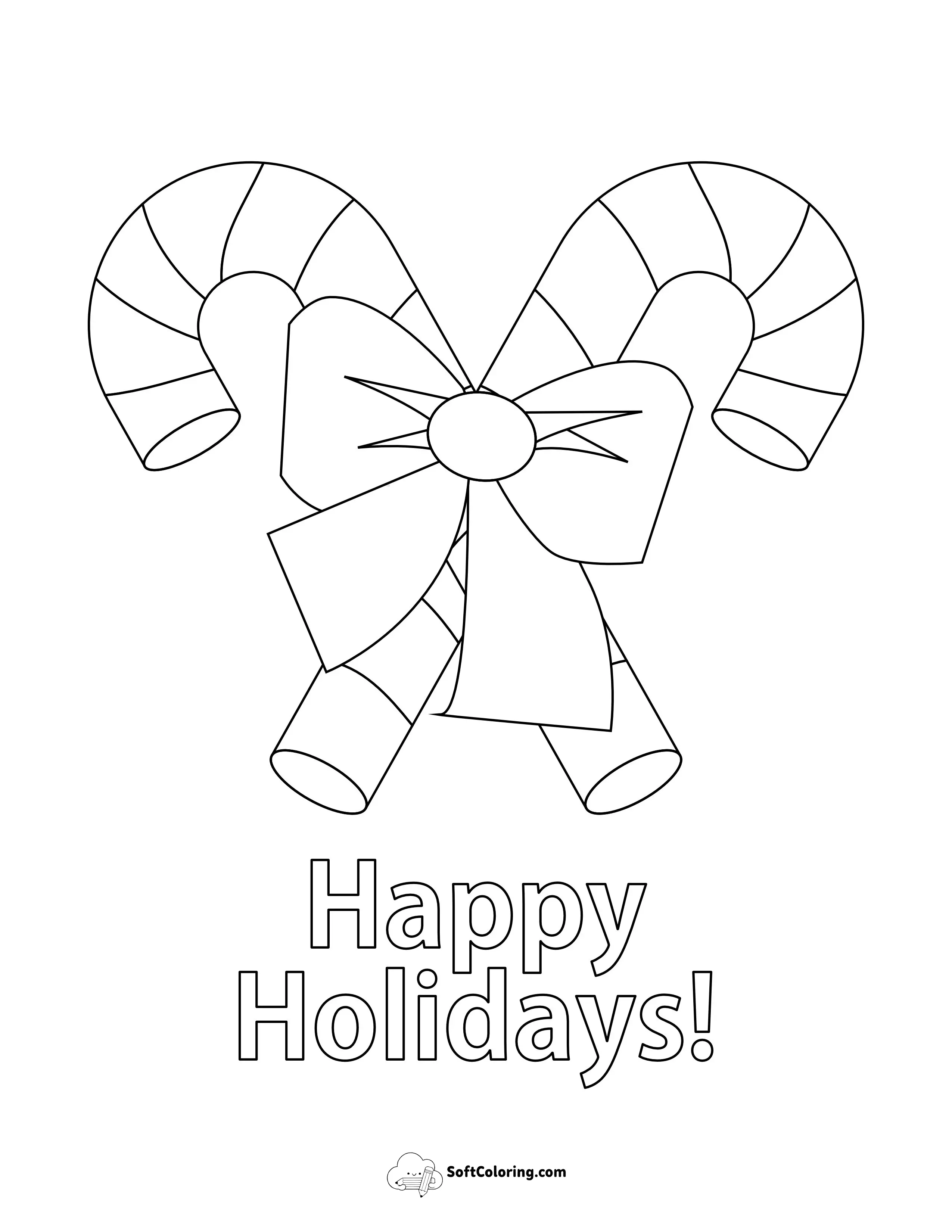 "Happy Holidays" Candy Cane Picture