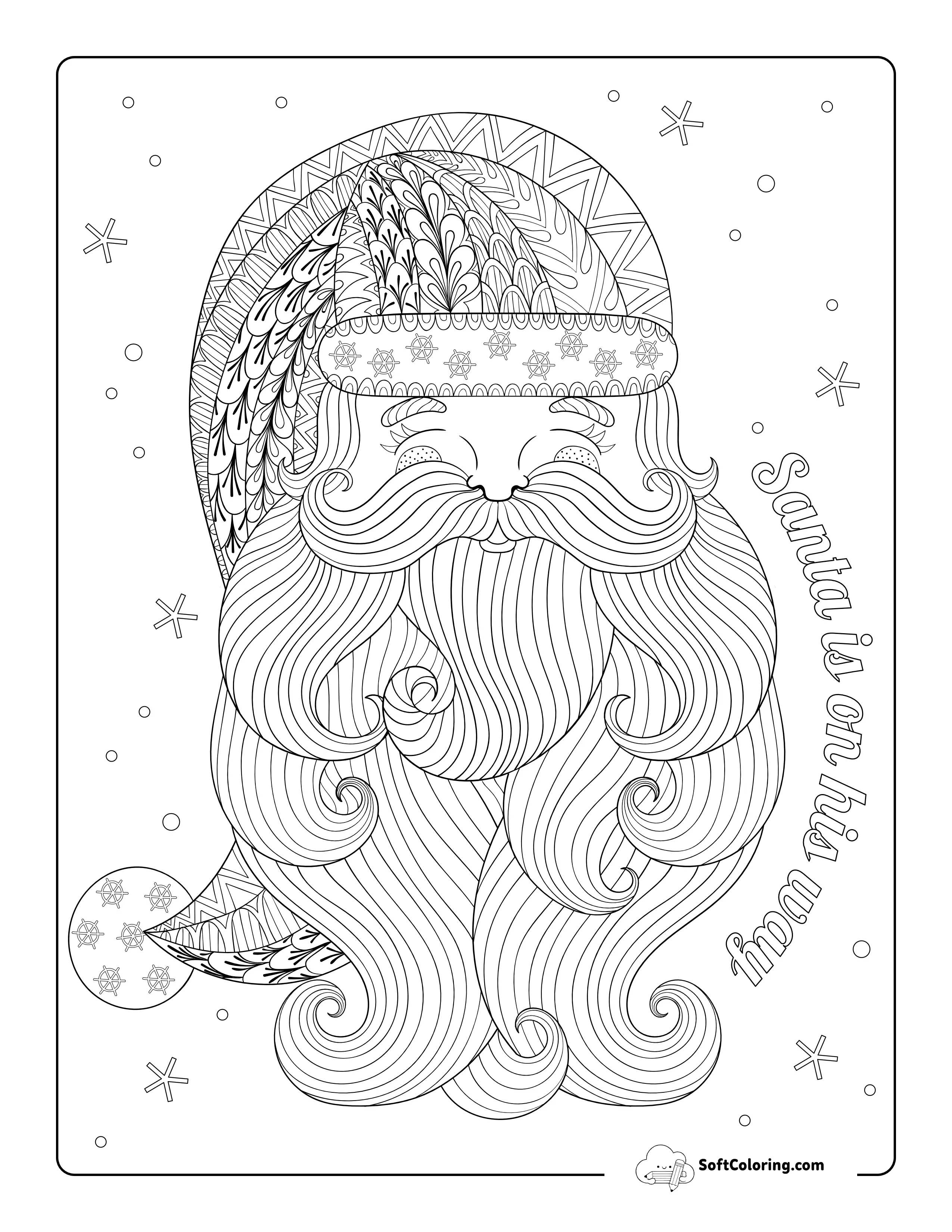 Father Christmas Coloring Page For Adults
