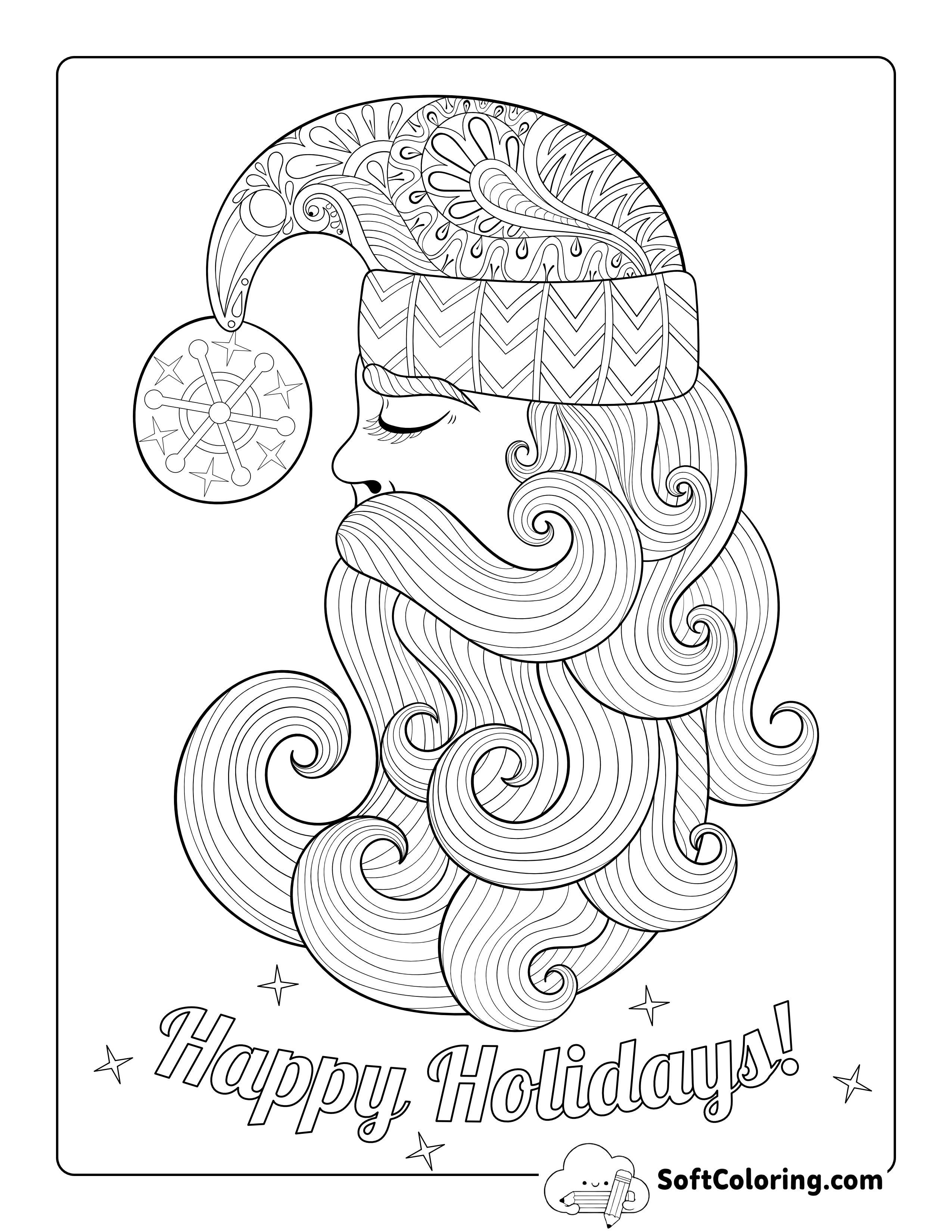 Santa Claus Adult Coloring Page