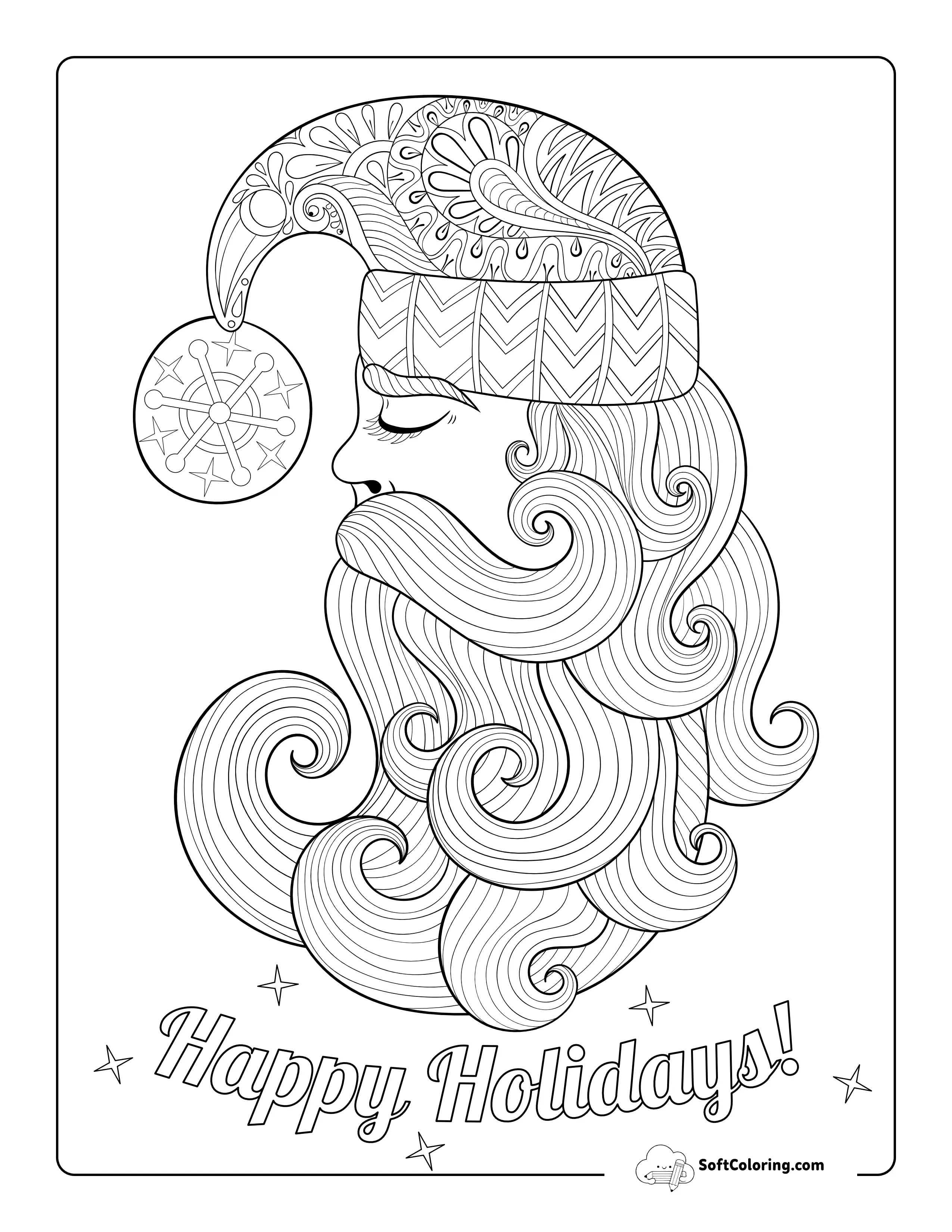 Santa Claus Adult Coloring Page