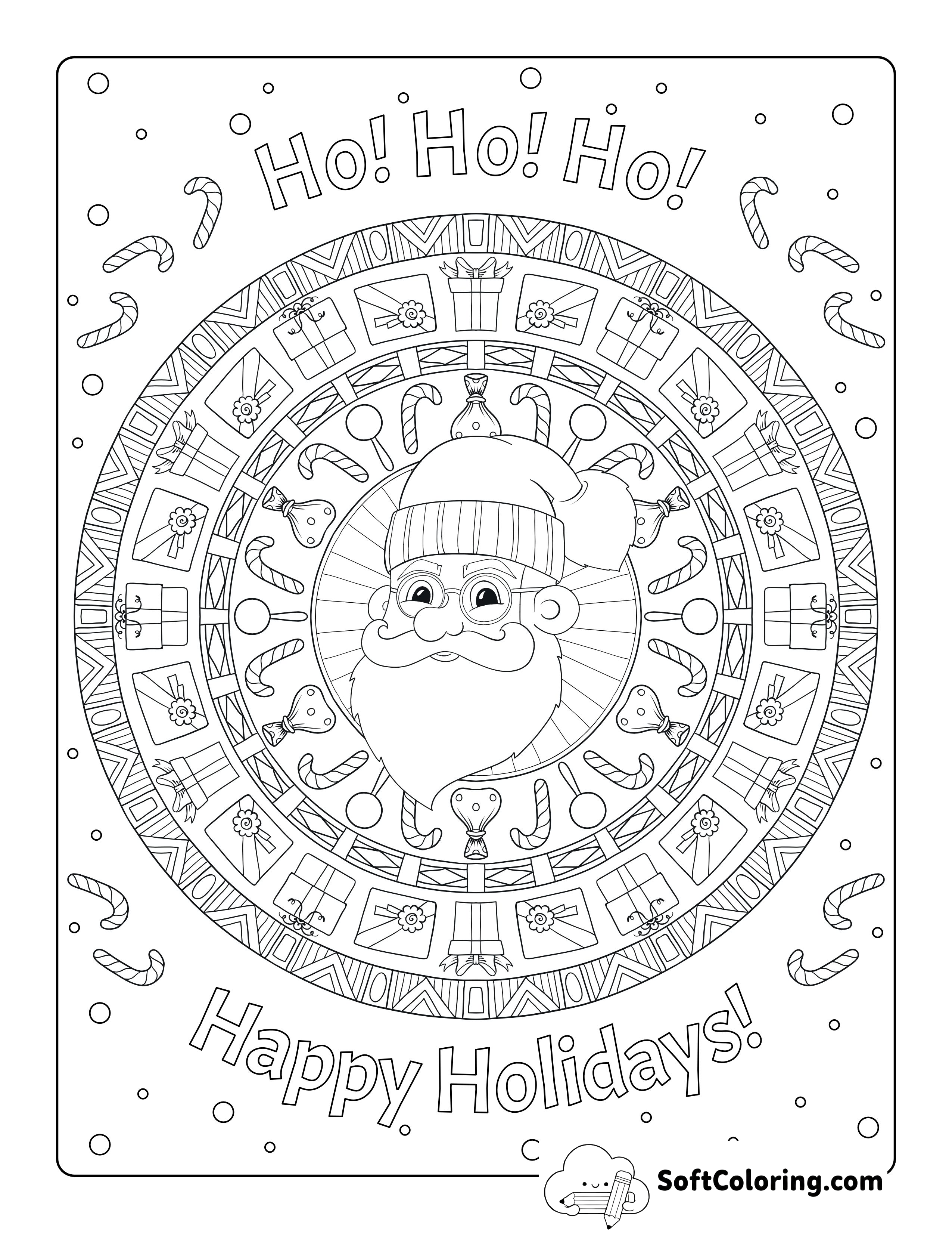 Christmas Mandala Coloring Printable
