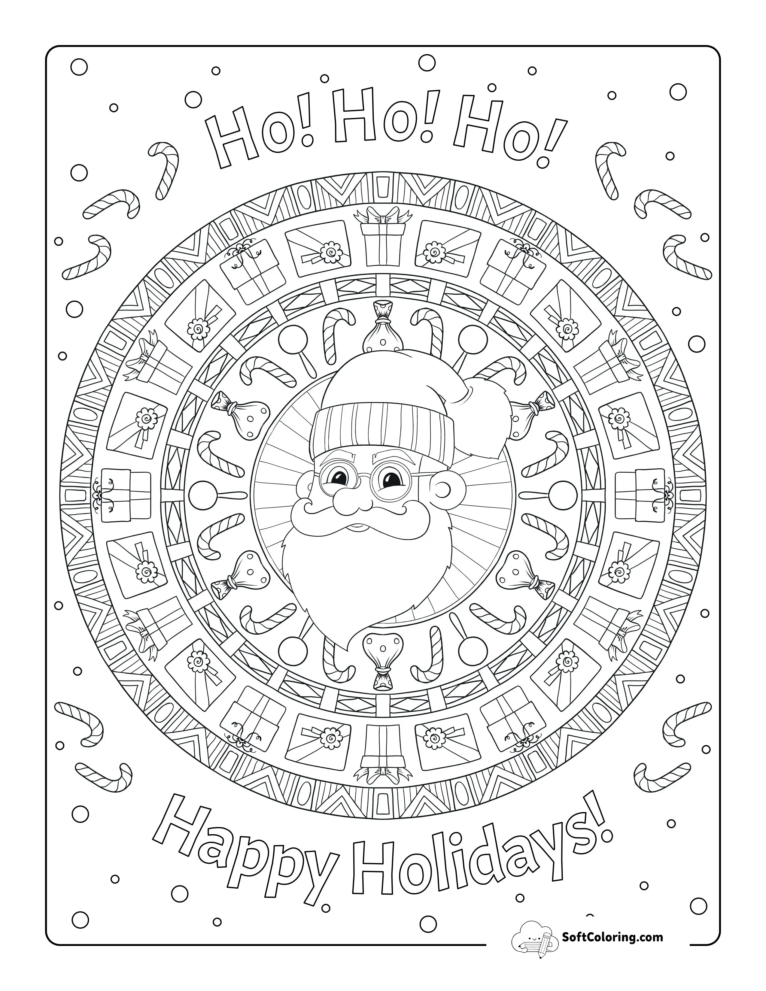 Christmas Mandala Coloring Printable