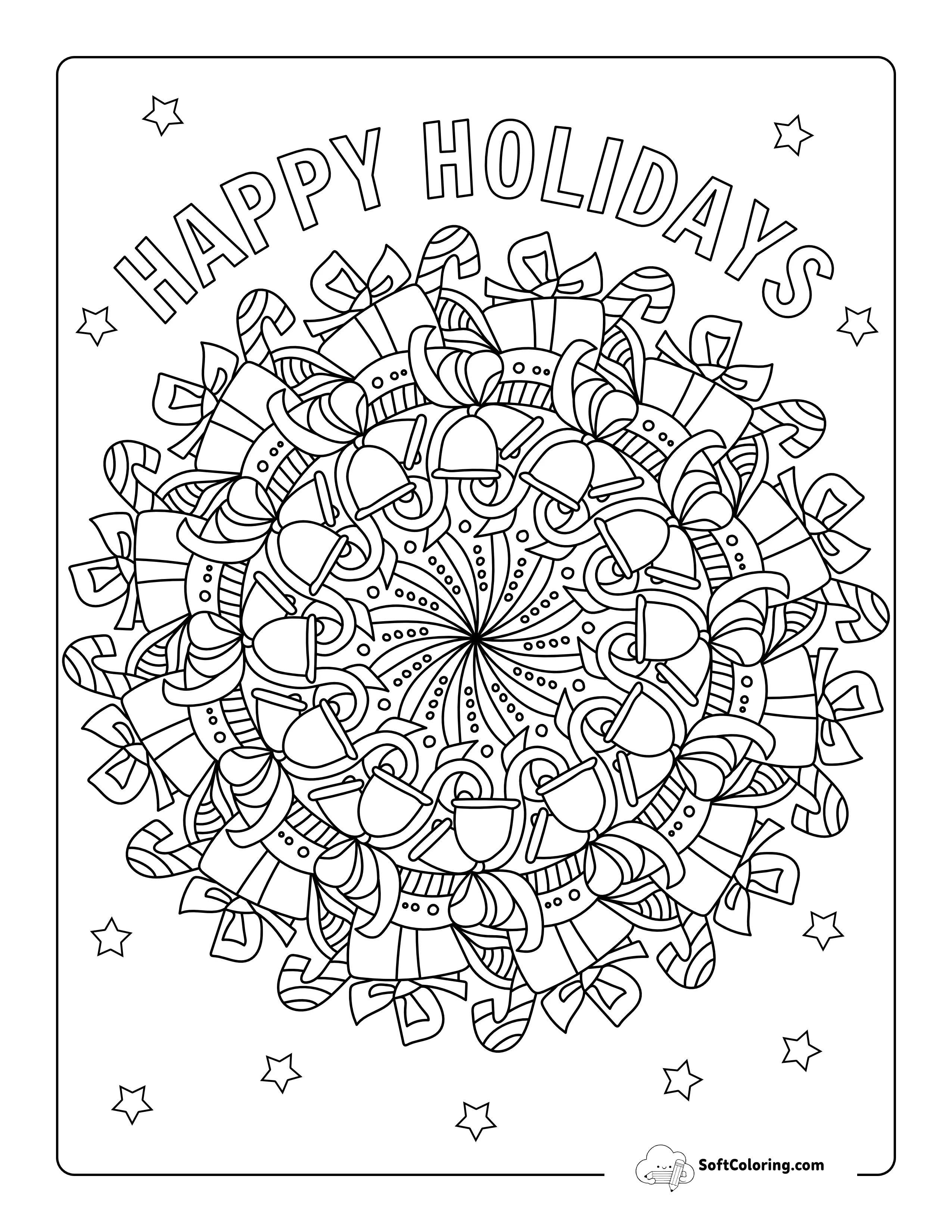 Holiday Mandala Coloring Sheet