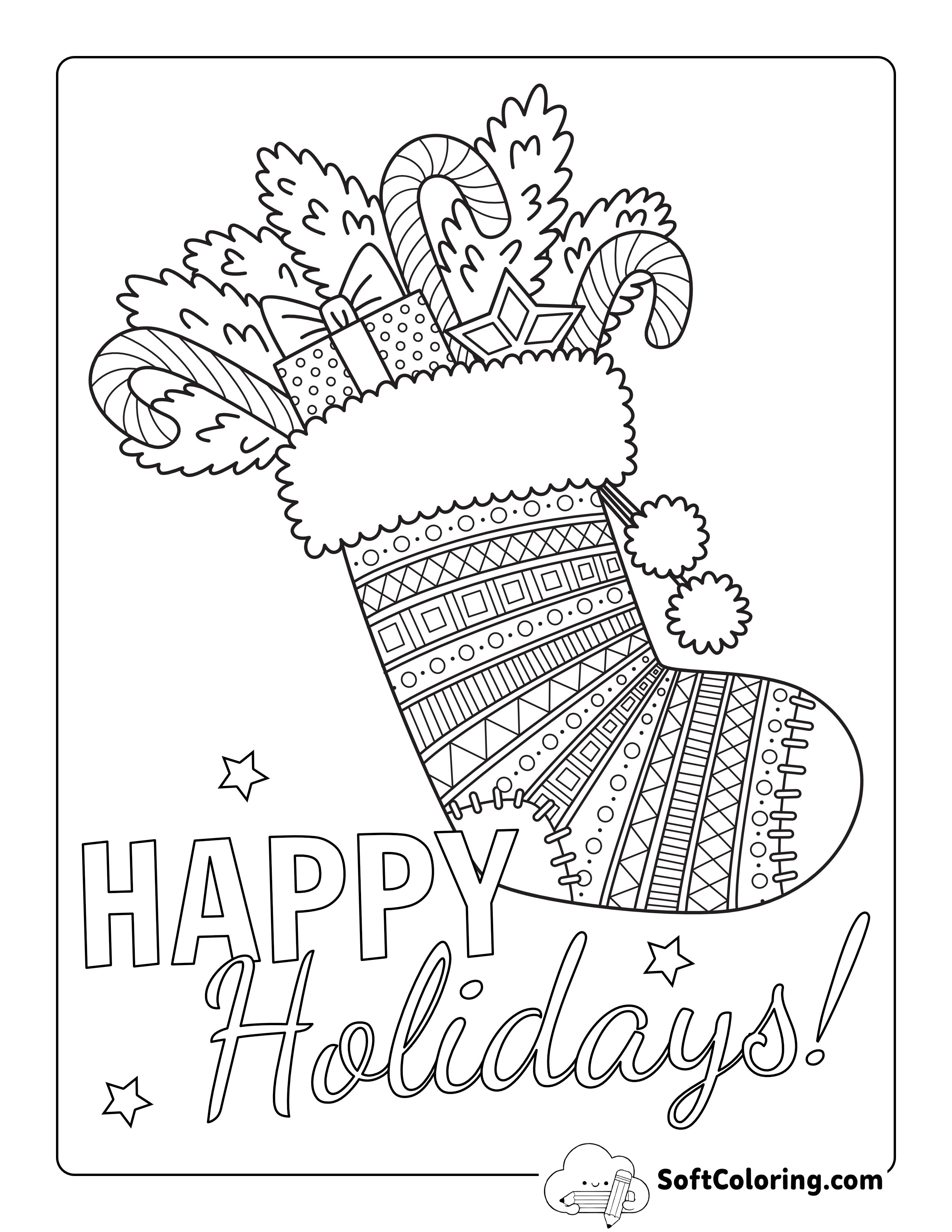 Christmas Stocking Coloring Sheet