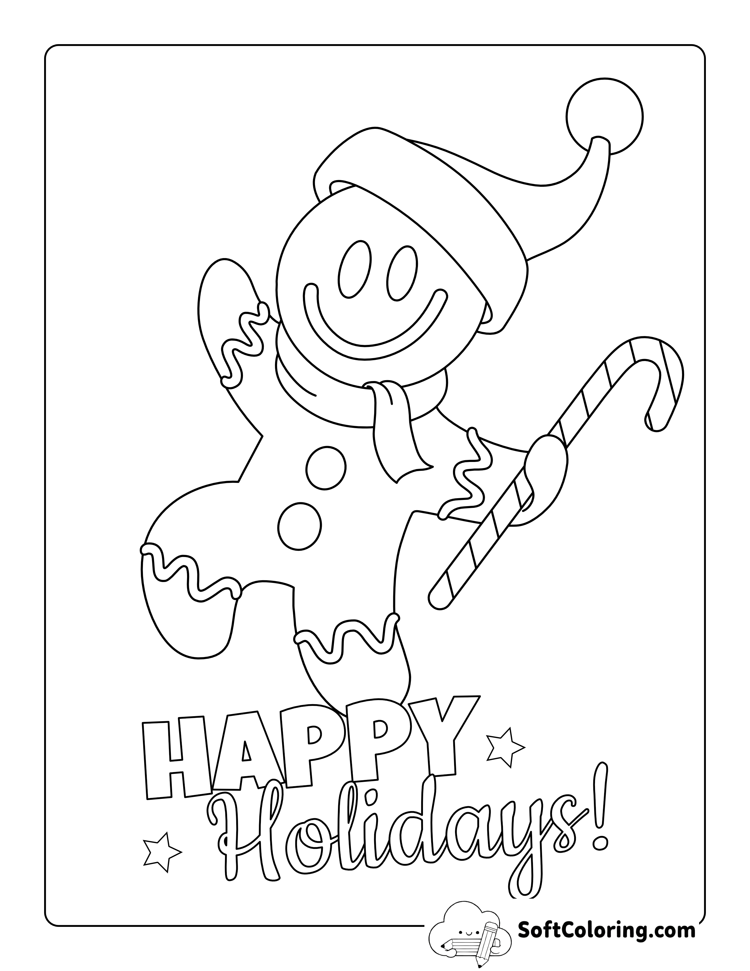 Gingerbread Coloring Page for Kids