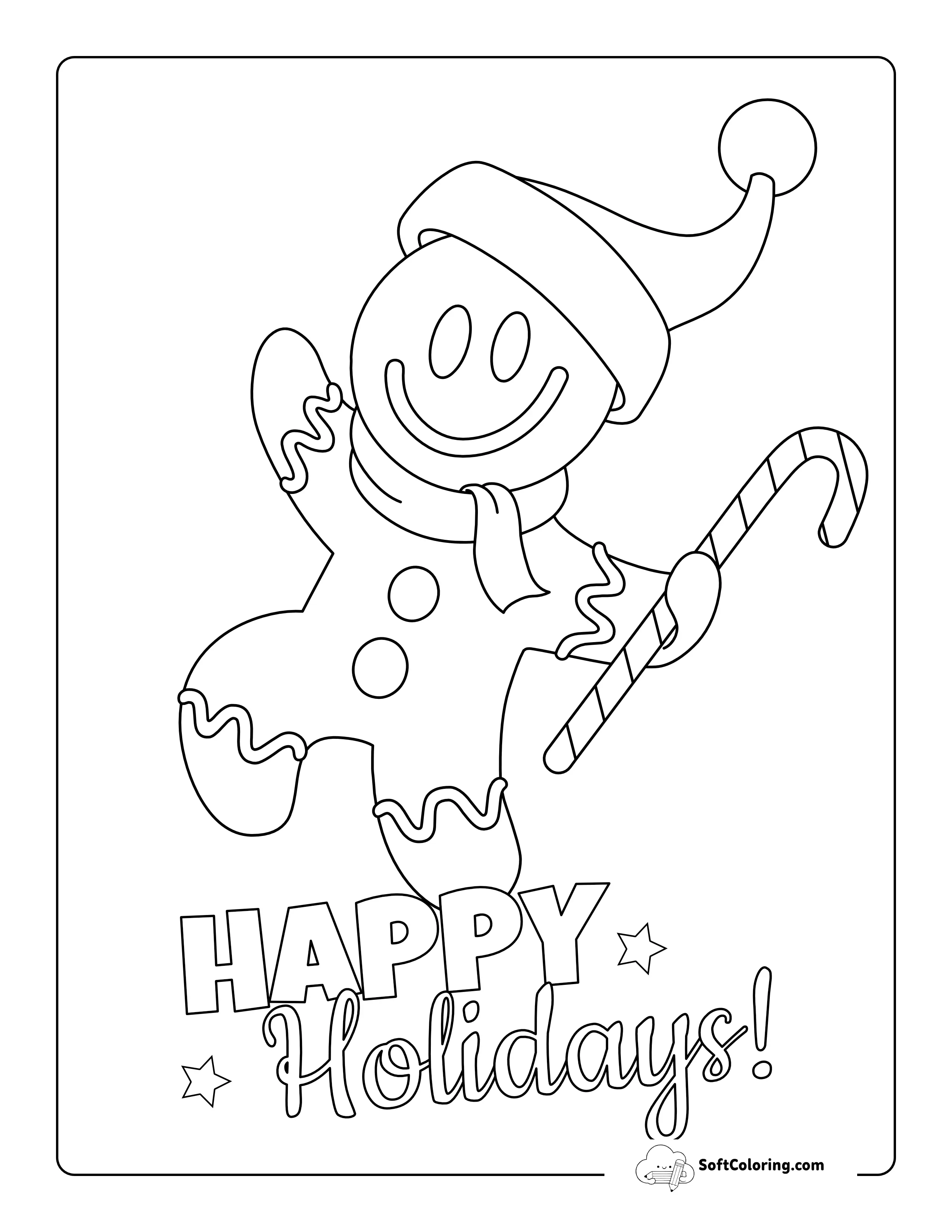 Gingerbread Coloring Page For Kids
