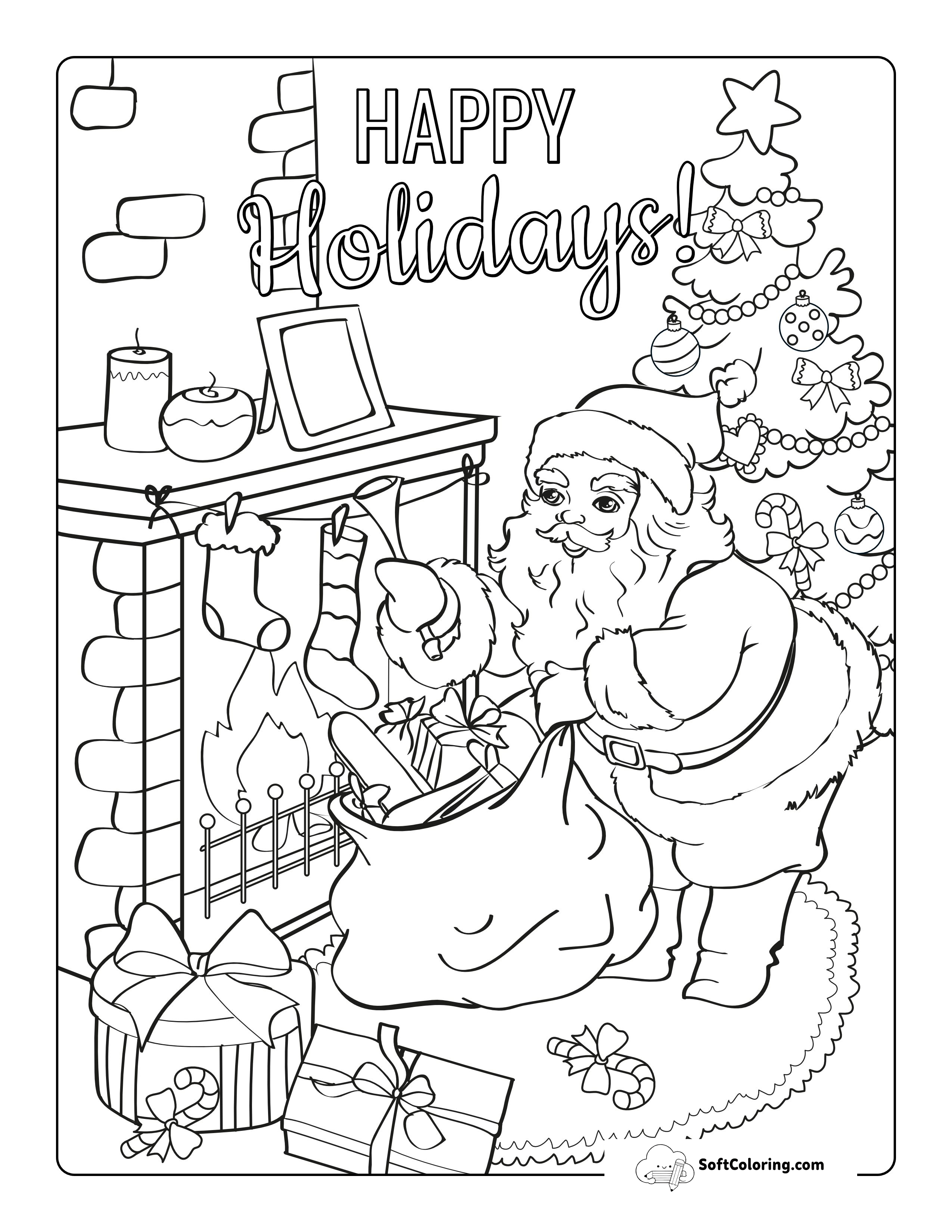 Christmas Eve Coloring Sheet For Kids
