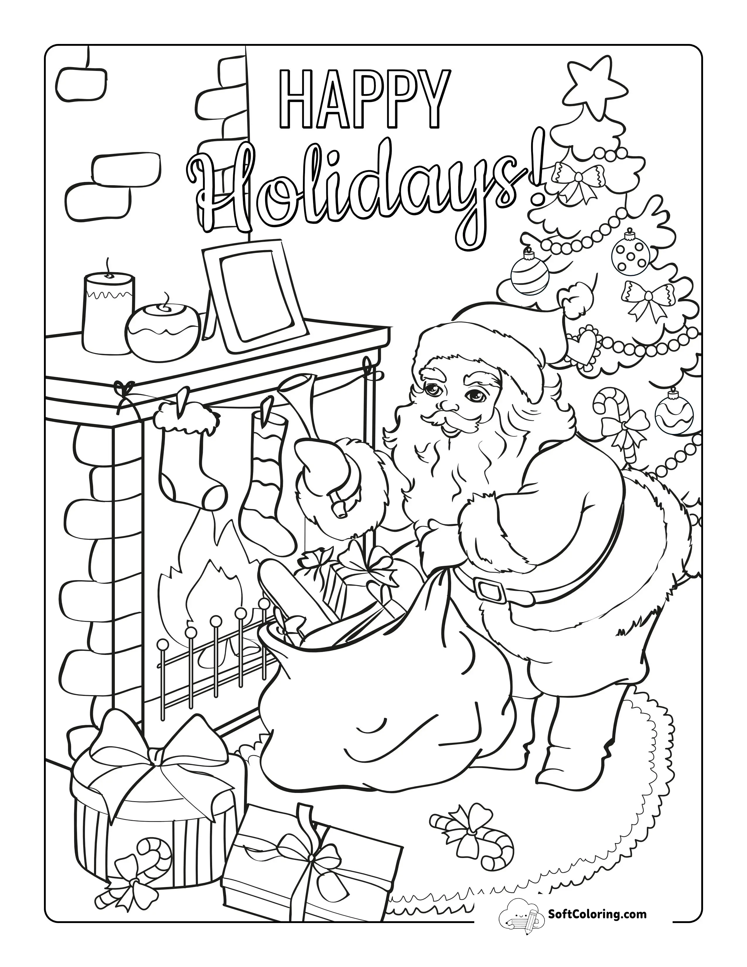 Christmas Eve Coloring Sheet For Kids