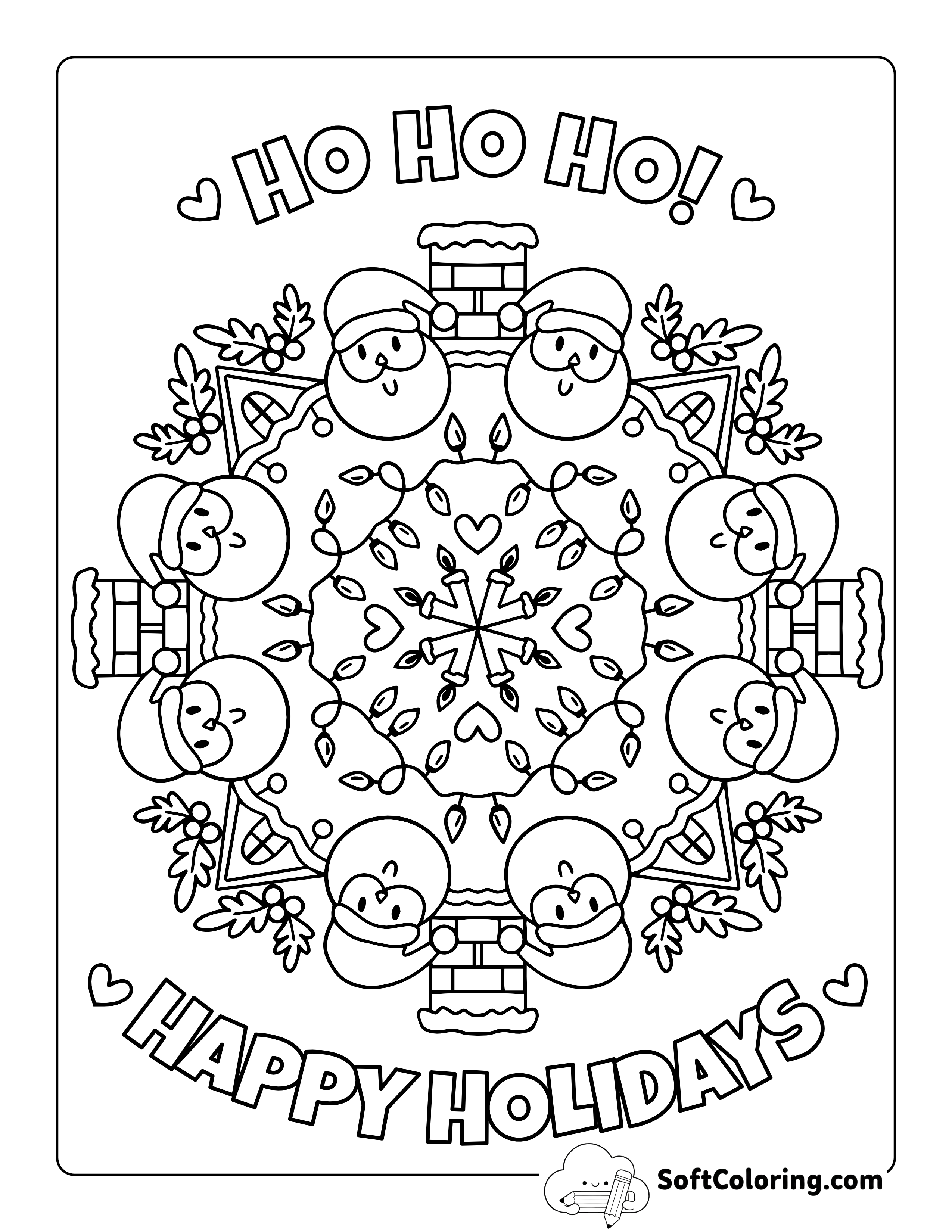 Christmas Mandala Coloring Page for Kids