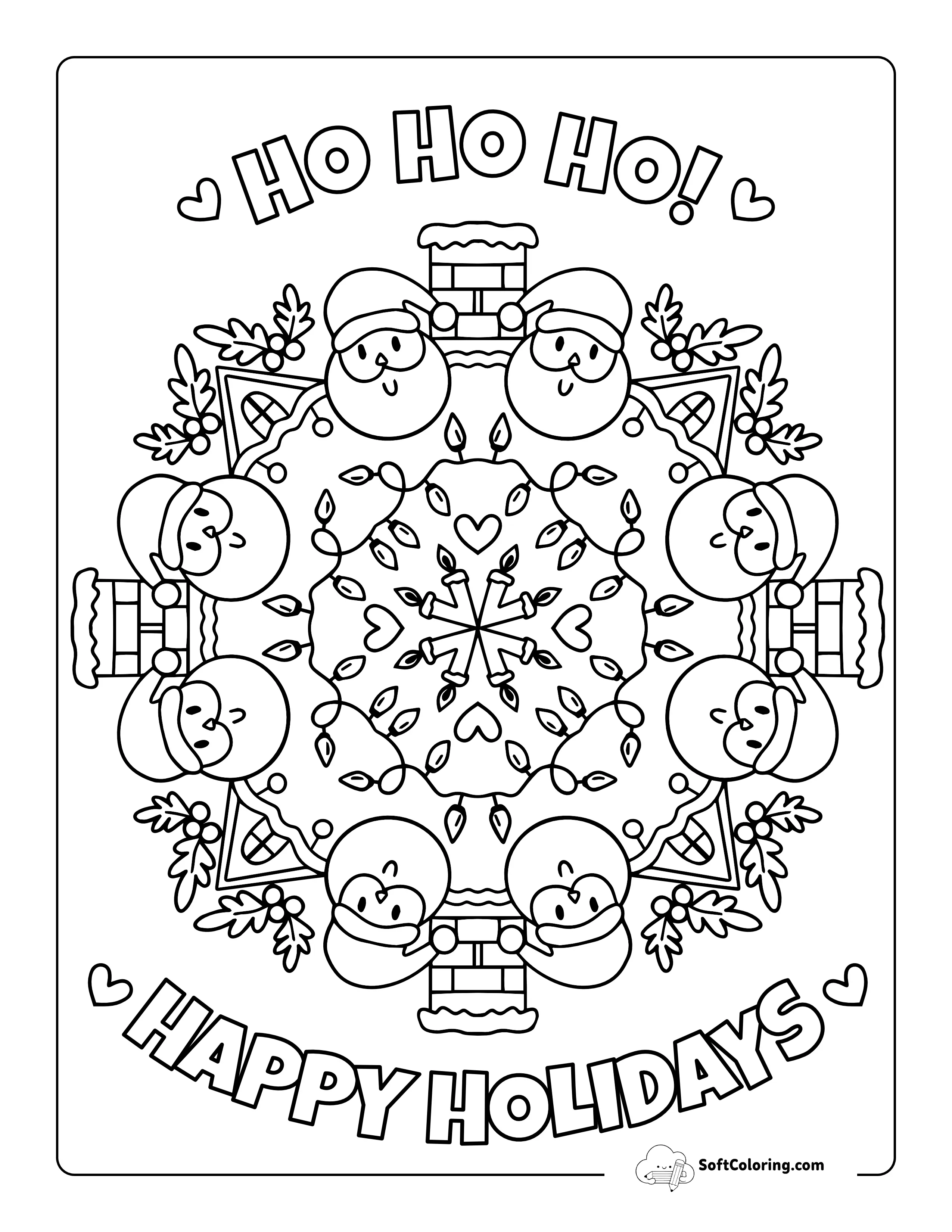 Christmas Mandala Coloring Page For Kids