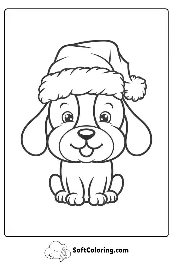 Christmas Dog Coloring Page