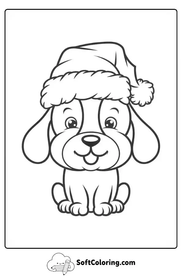 Christmas Dog Coloring Page