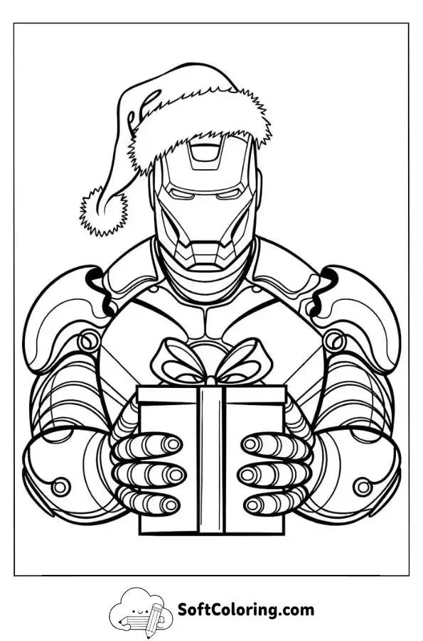 Iron Man Christmas Coloring Page