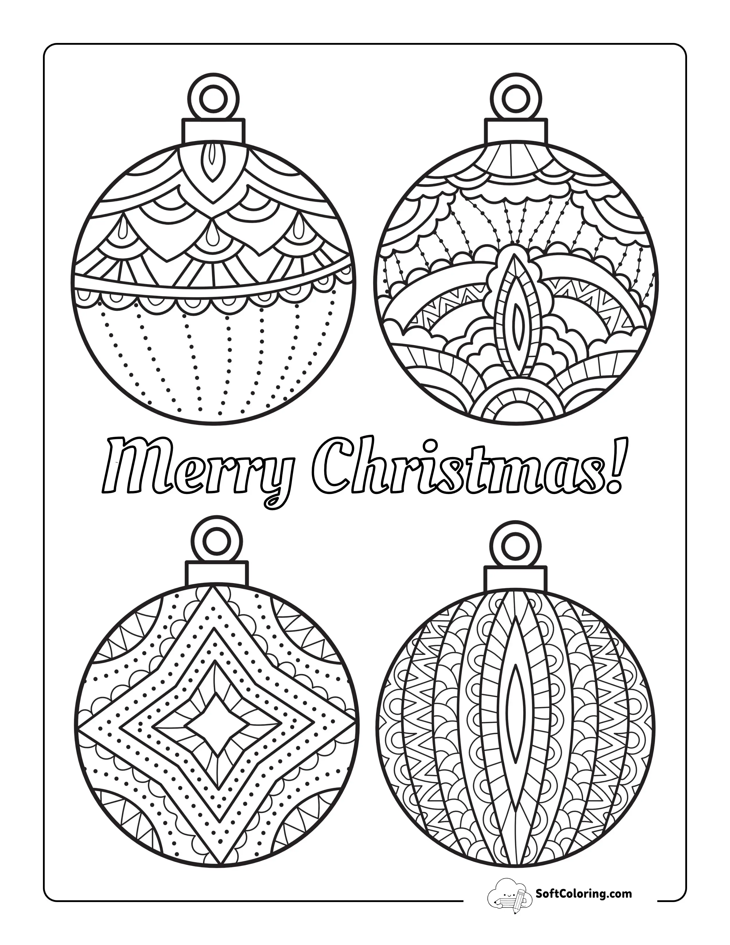 Patterned Ornaments Coloring Sheet For Adults