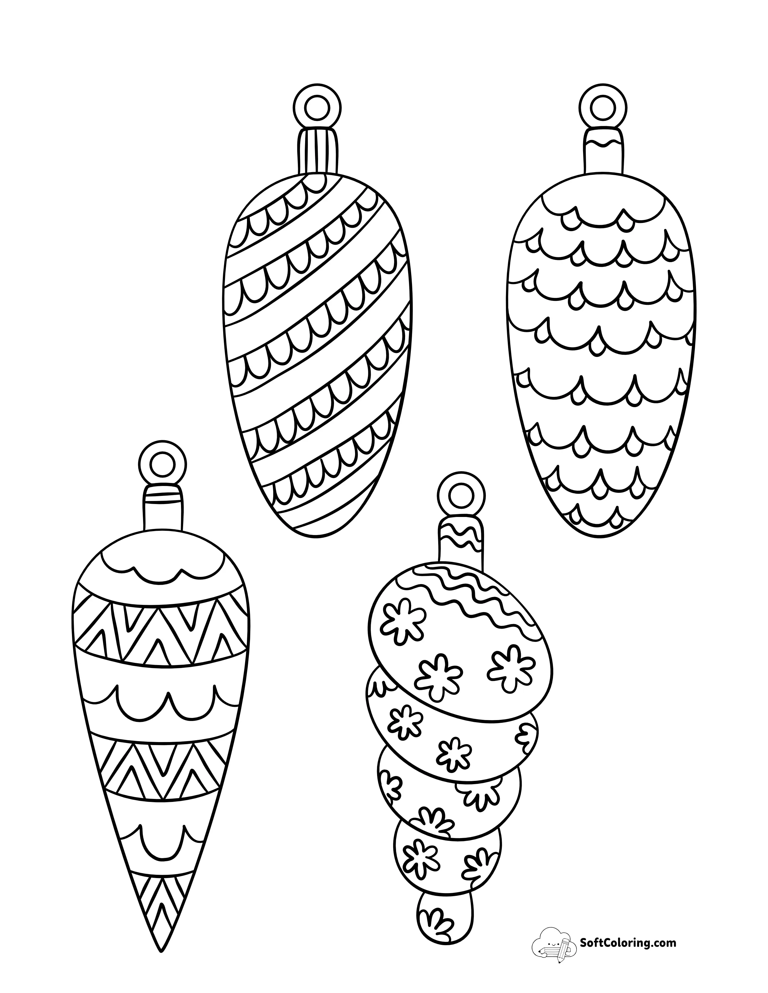Patterned Drop Decorations To Color