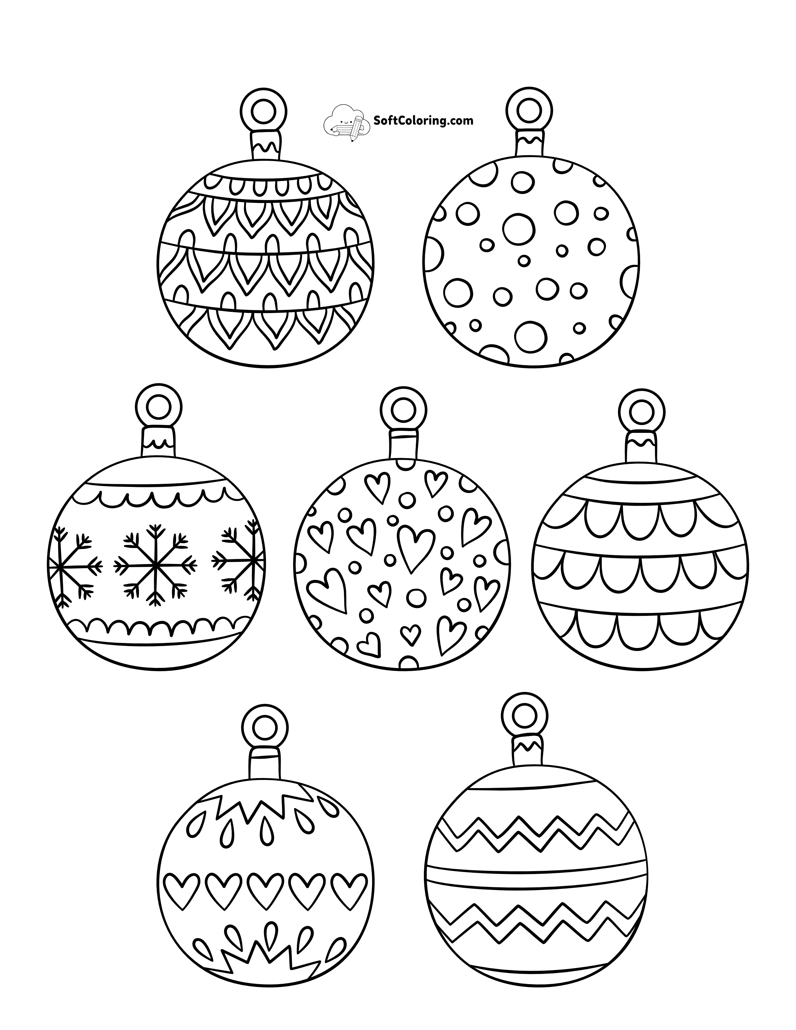 Round Baubles Coloring Sheet