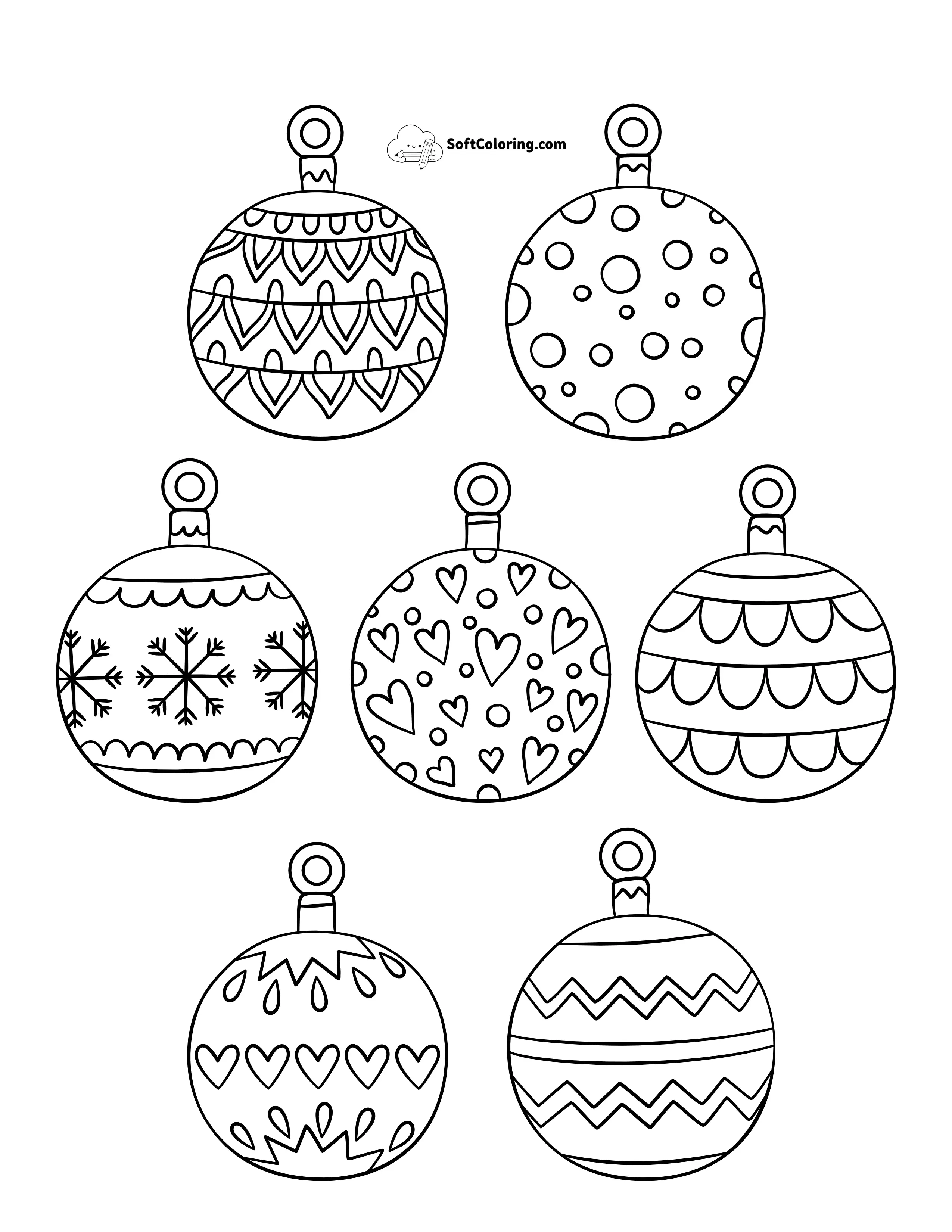 Round Baubles Coloring Sheet