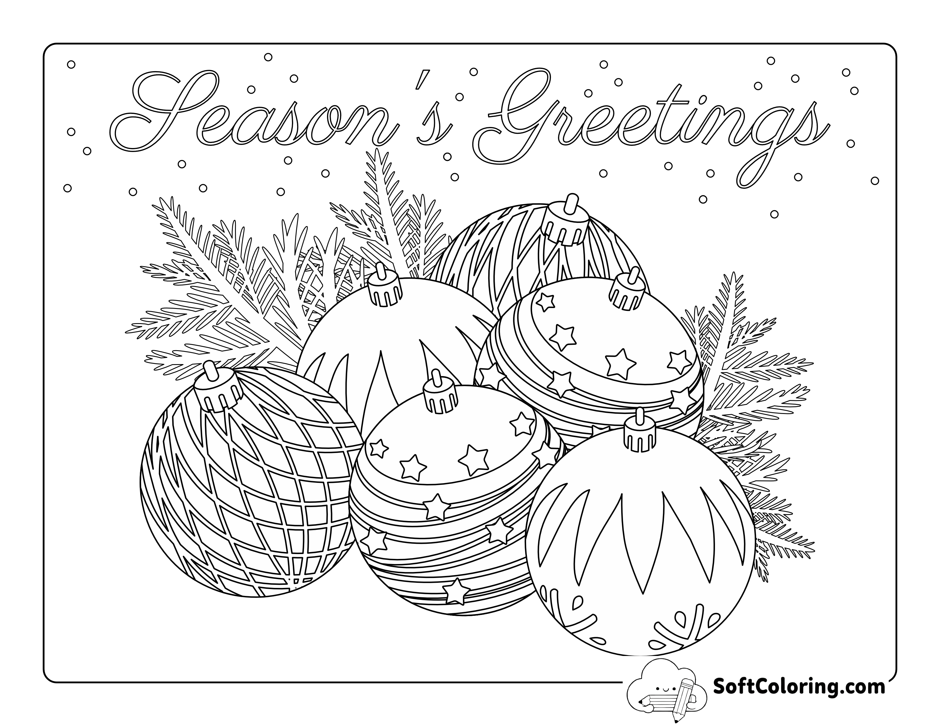 Ornaments Coloring Sheet for Adults
