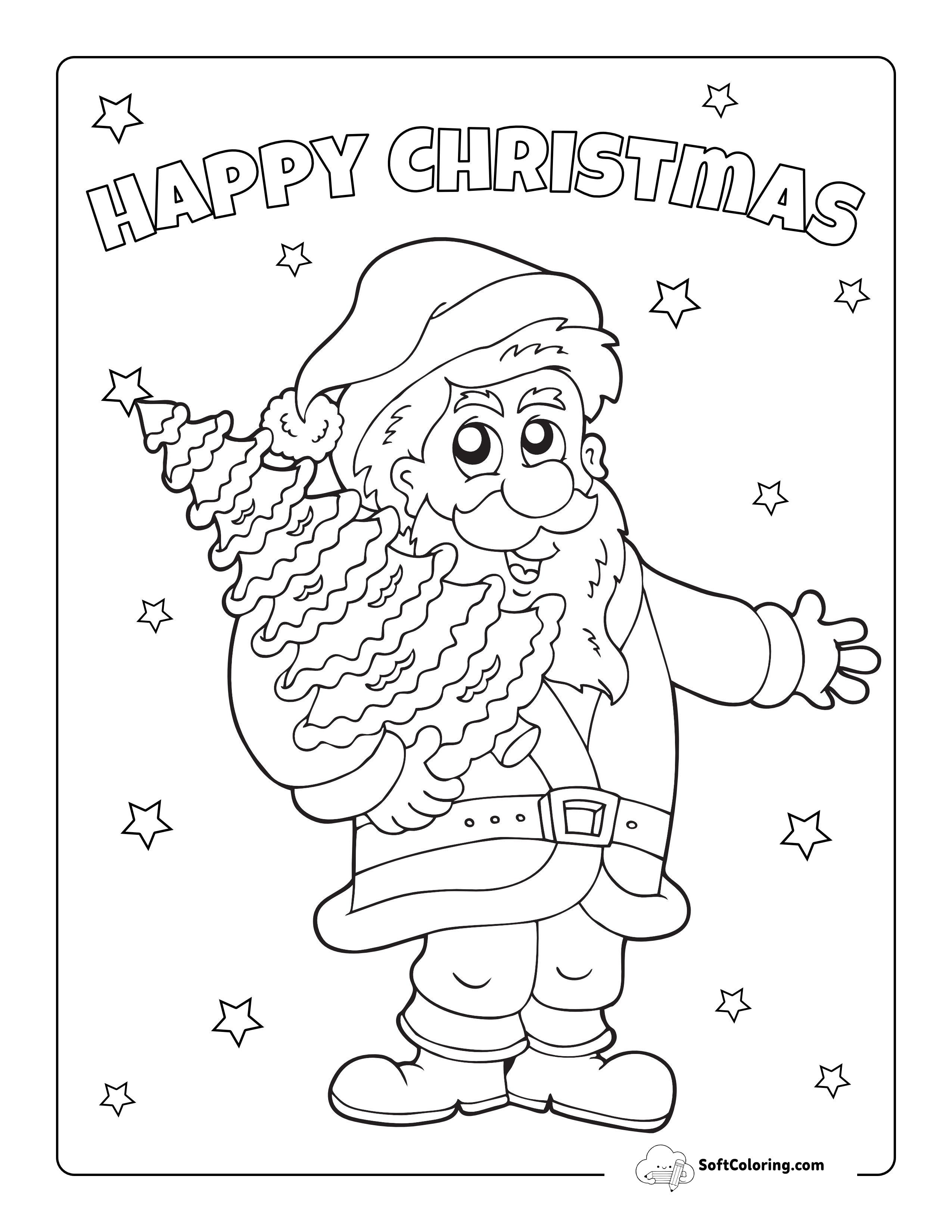Cute Santa Claus Coloring Sheet For Preschoolers