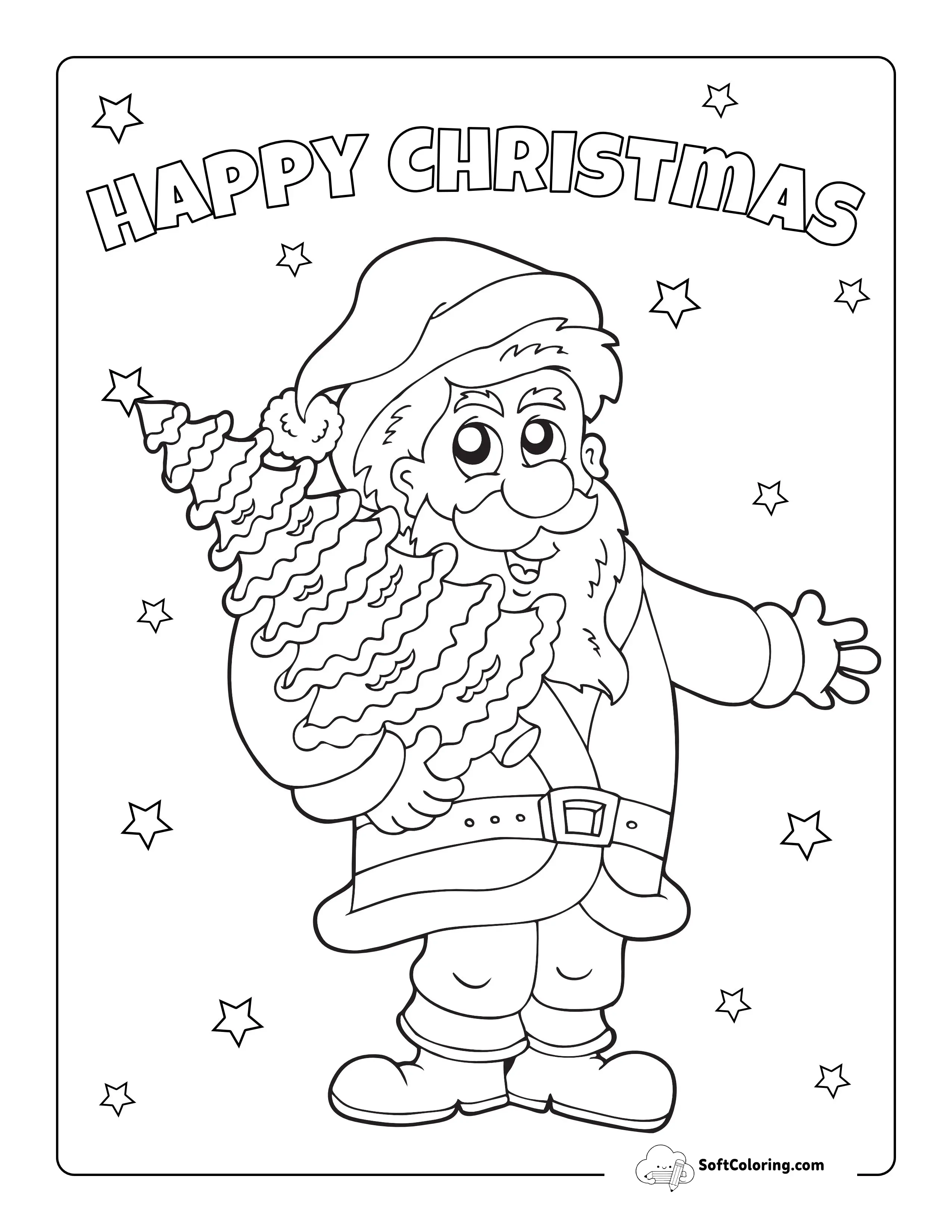 Cute Santa Claus Coloring Sheet For Preschoolers