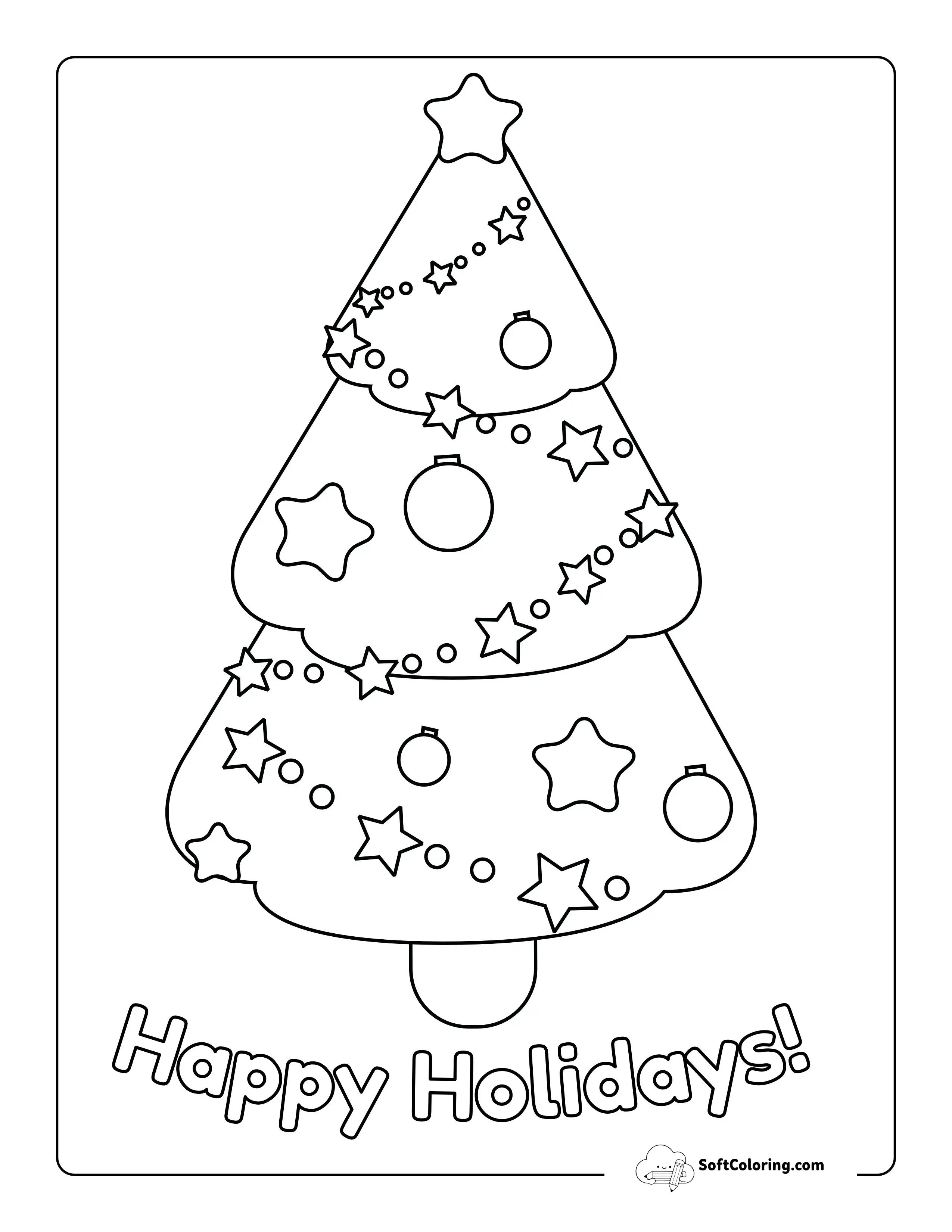 Simple Christmas Tree Printable For Preschoolers